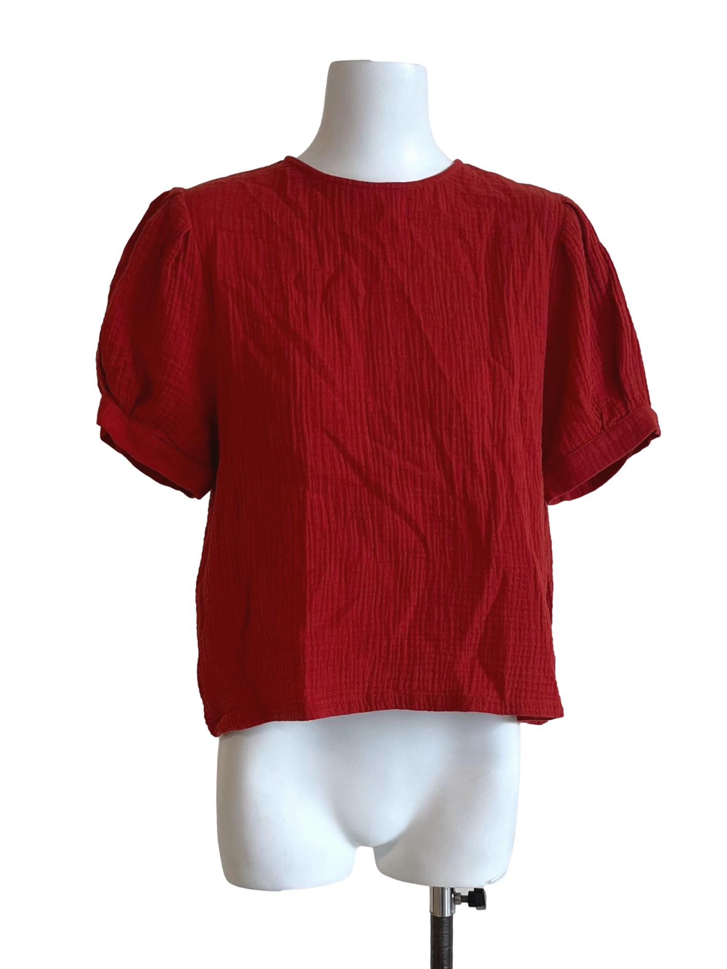Candy Red Textured Top