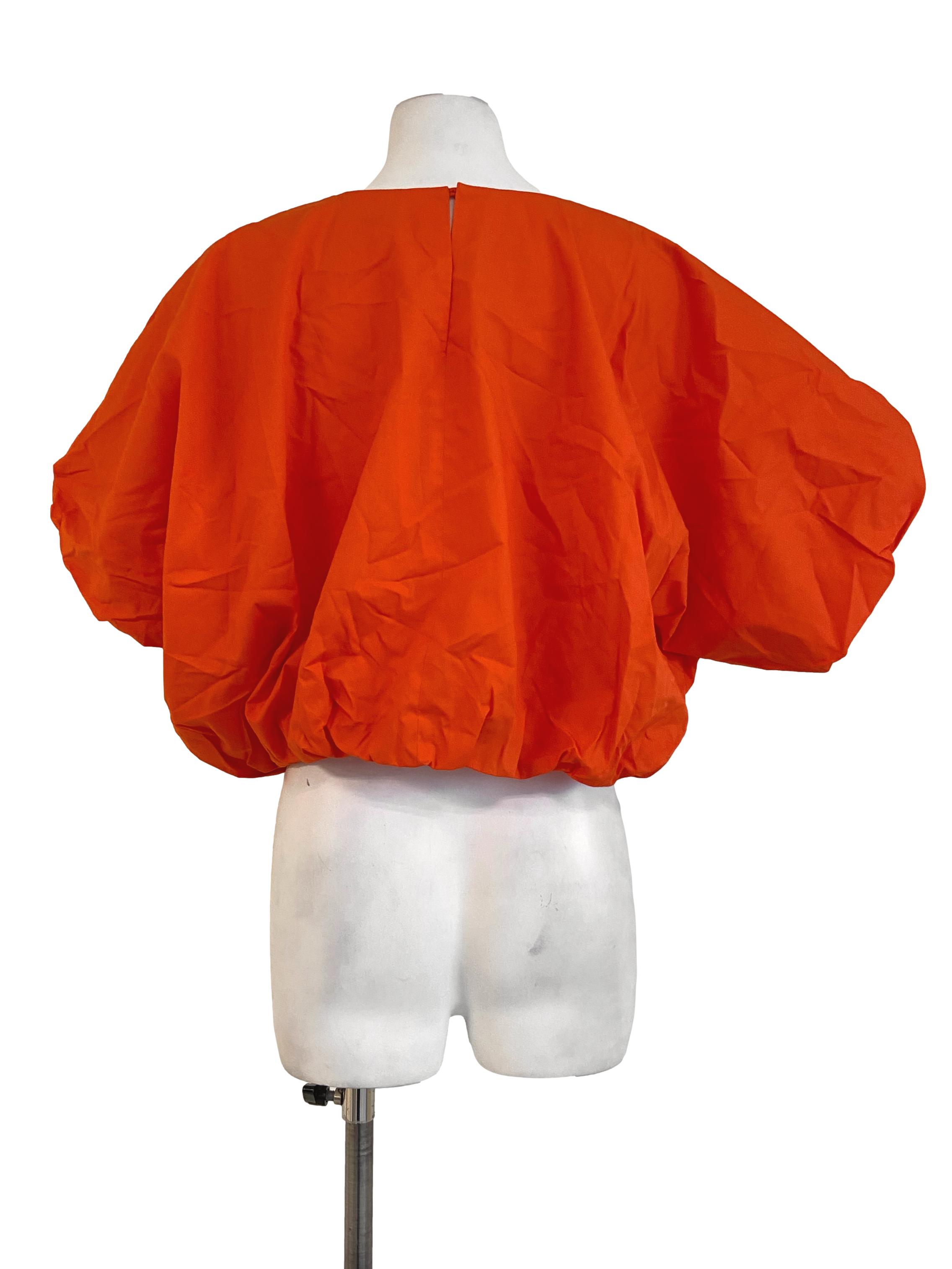 Orange Batwing Sleeve Crop Top LB