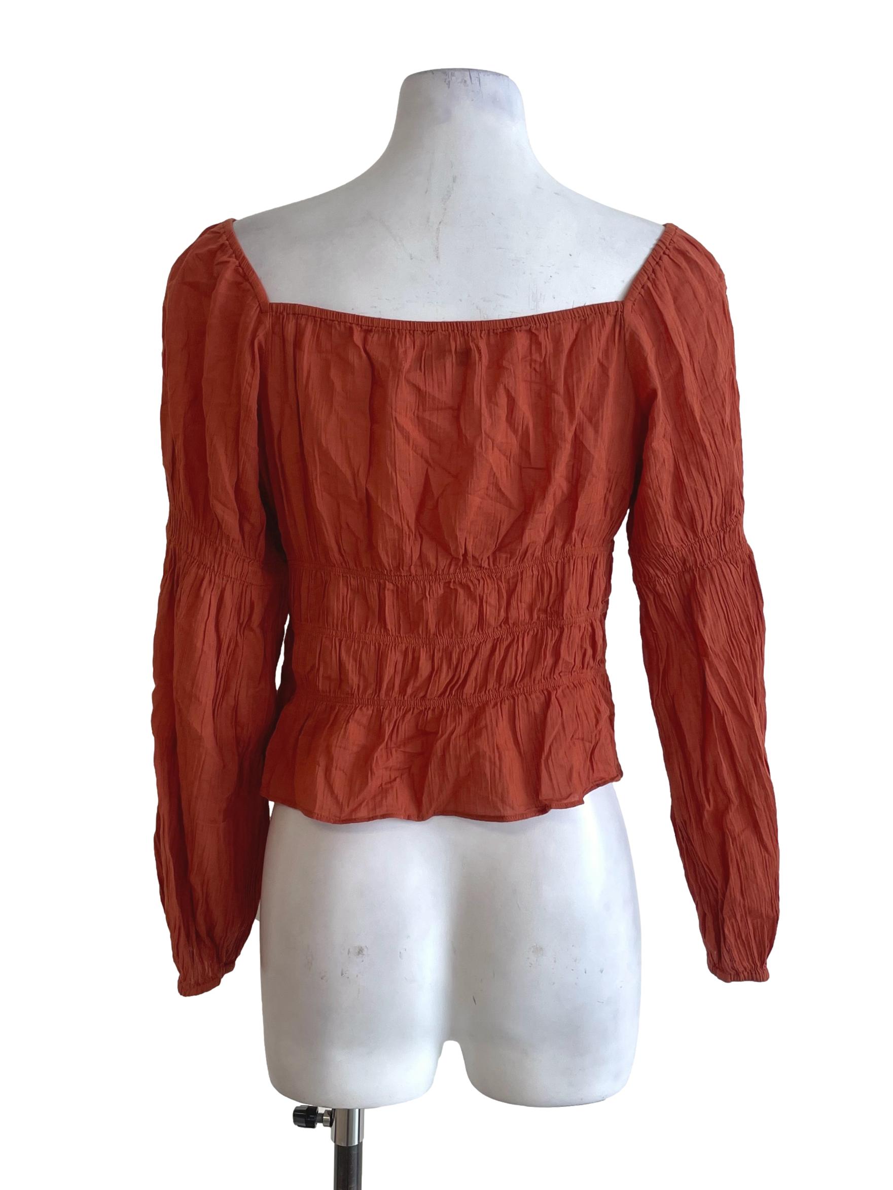Orange Long Sleeves Top