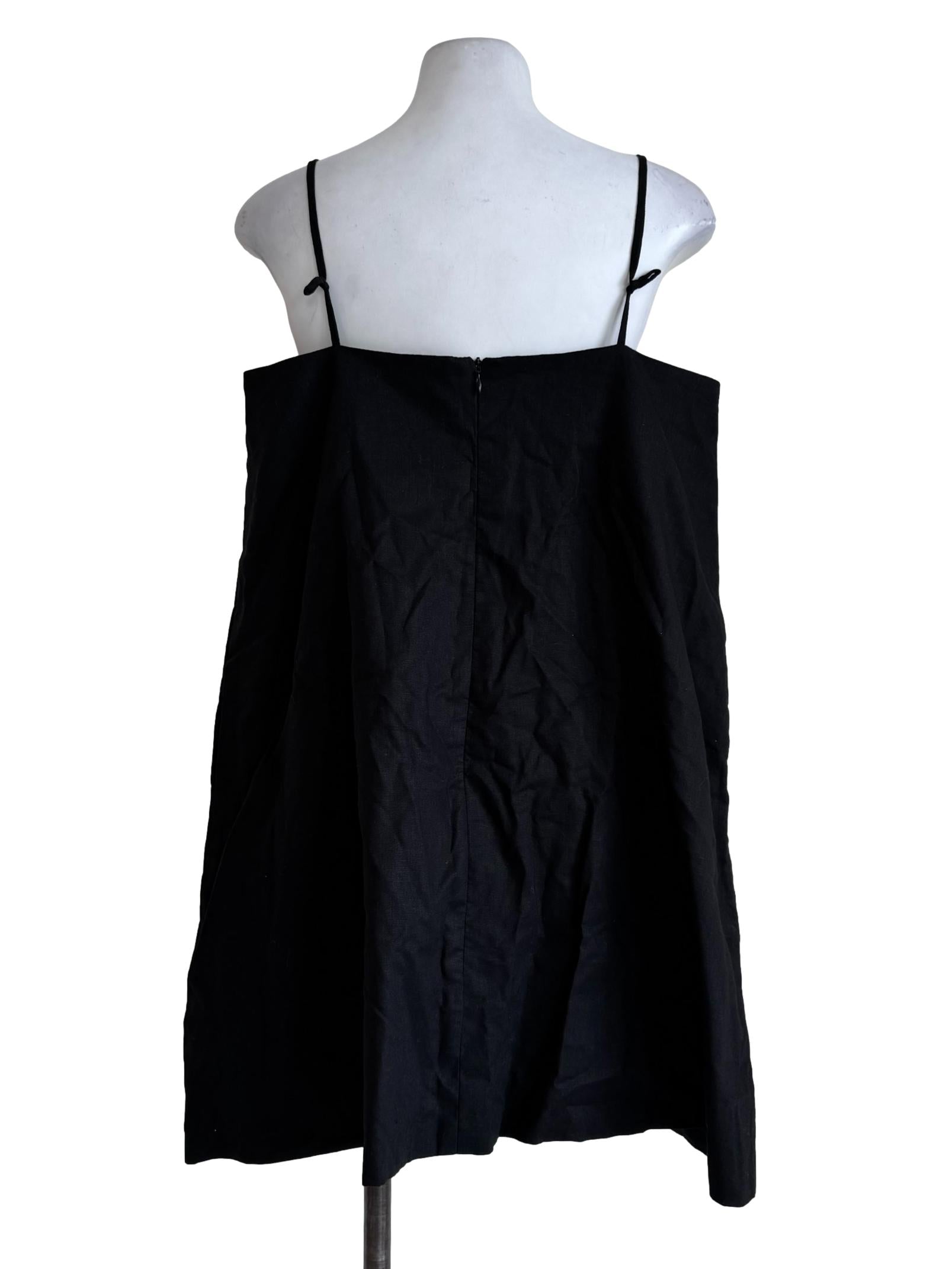Ink Black With Hanging Pearls Dress