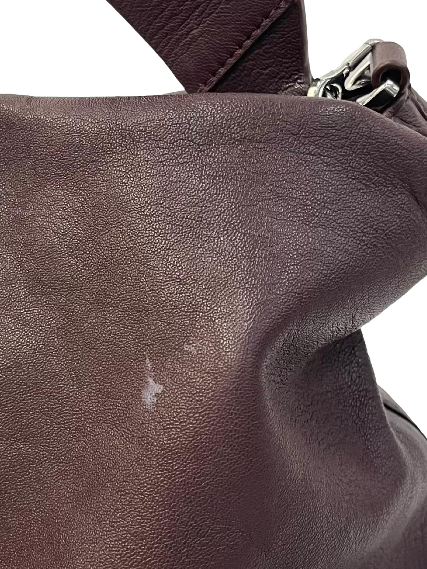 Plum Brown Leather Shoulder Bag CSN