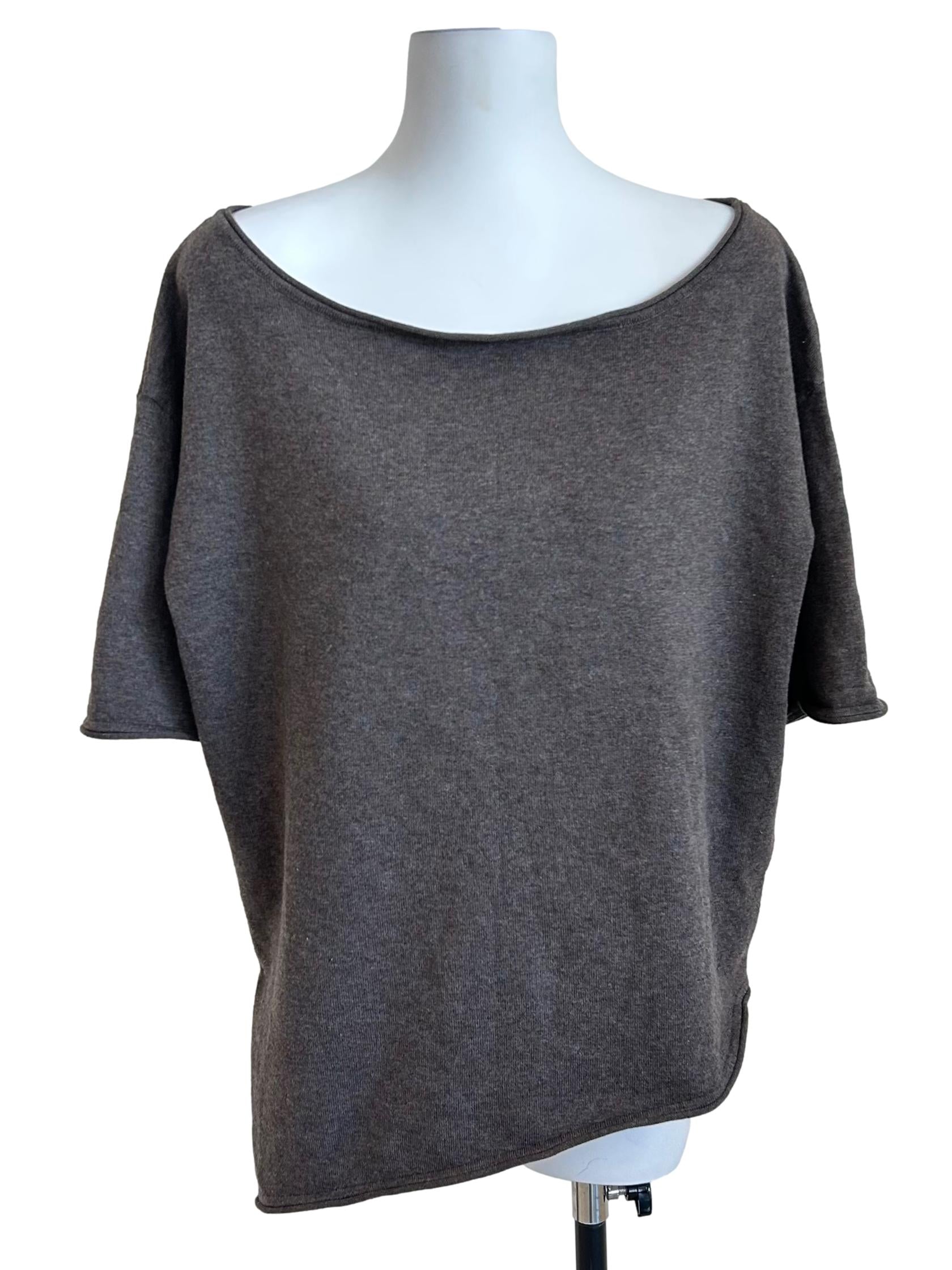 Mocha Brown Boat Neck Batwing Top