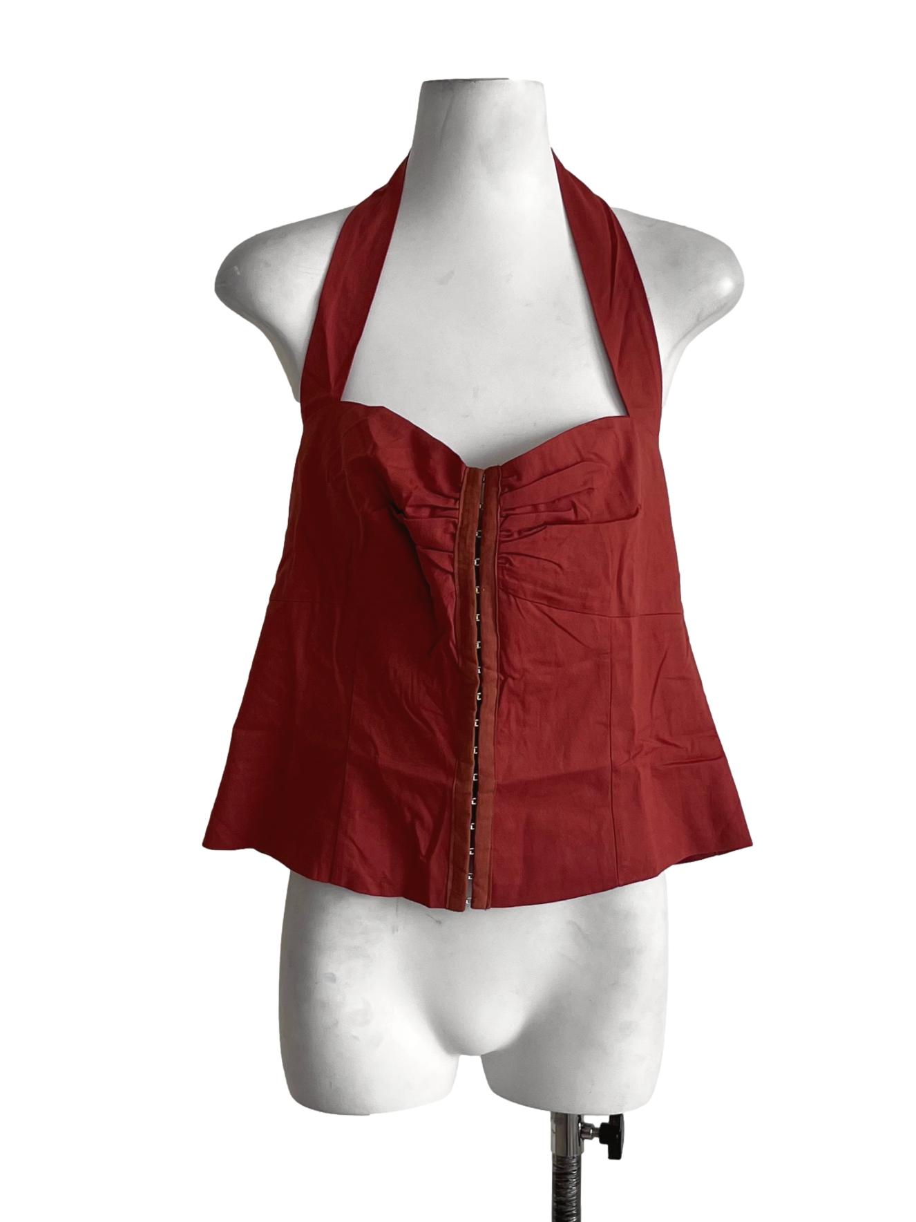 Red Jaime Hook Front Halter Top TTR