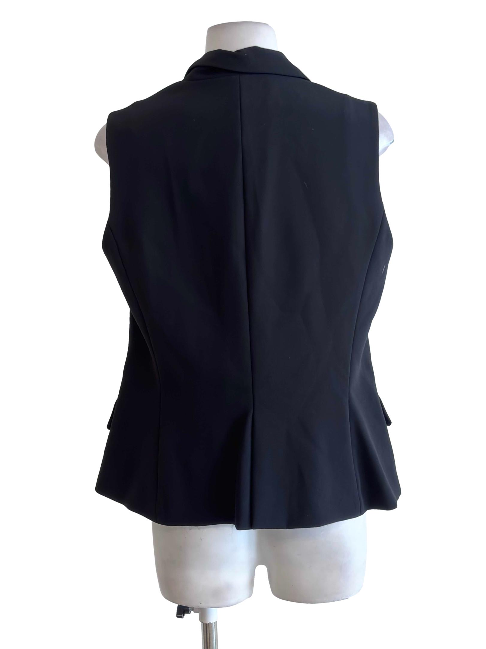 Jet Black Single Breasted Vest