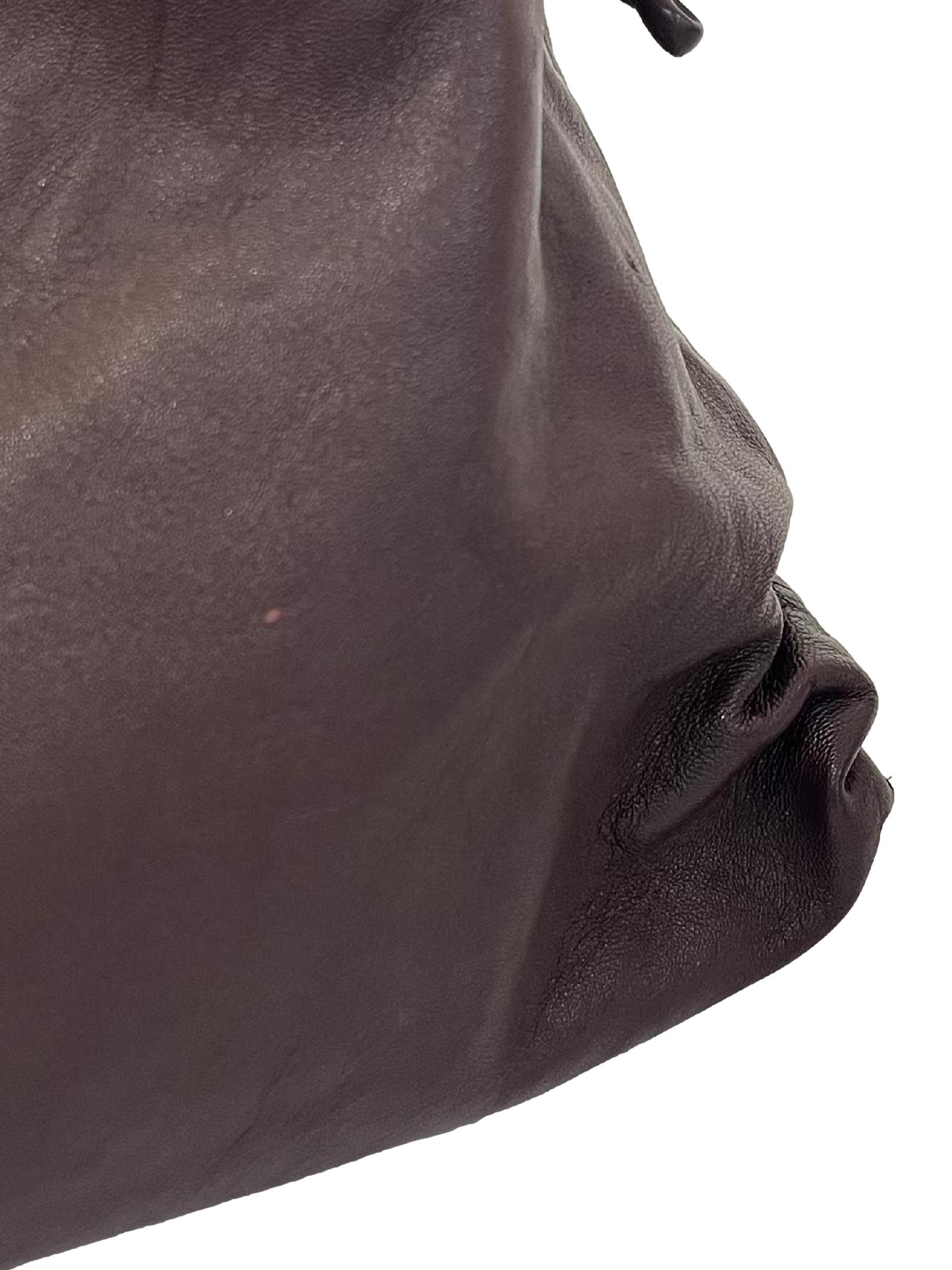 Plum Brown Leather Shoulder Bag CSN