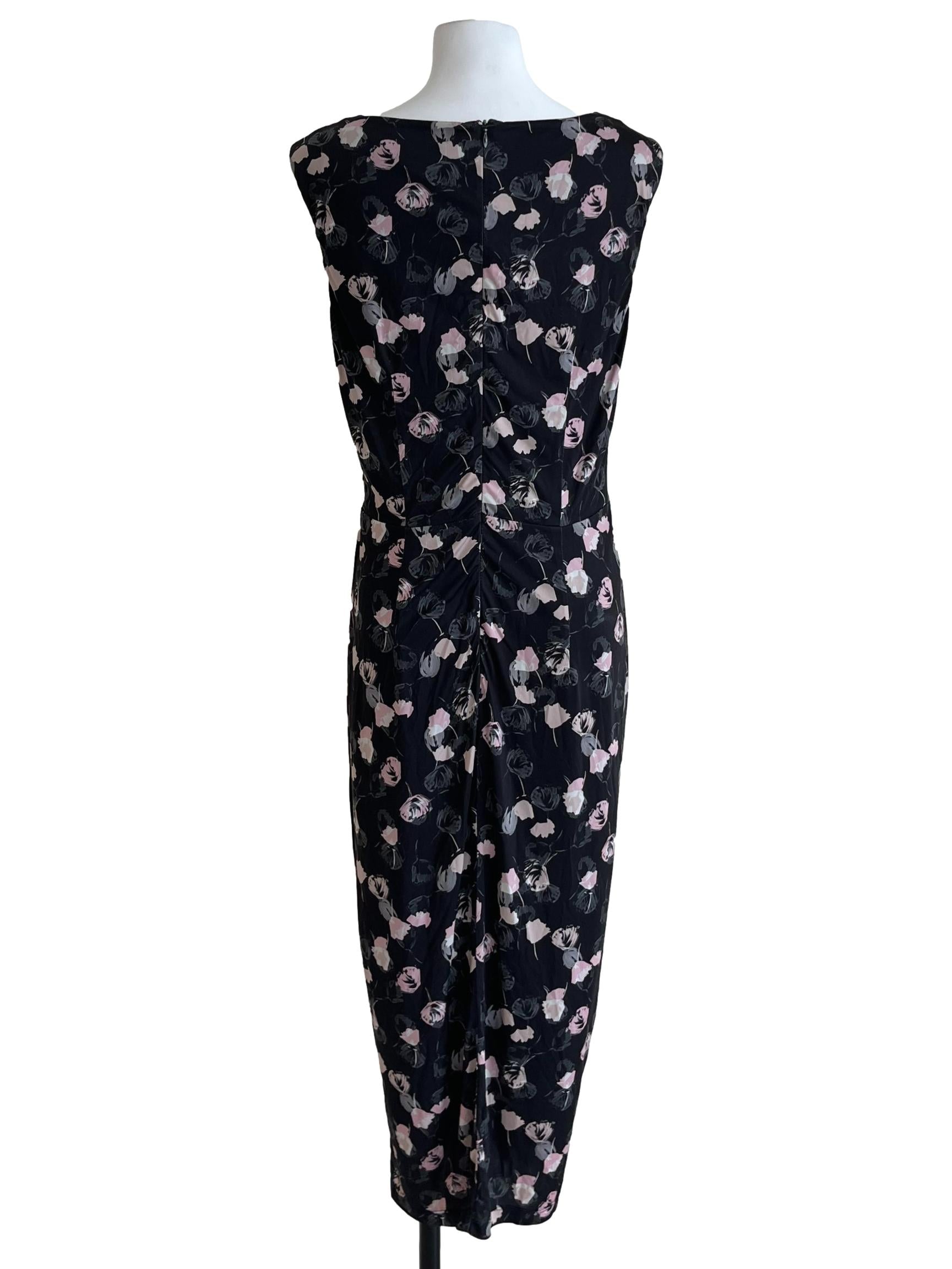 Black Floral Empire Dress