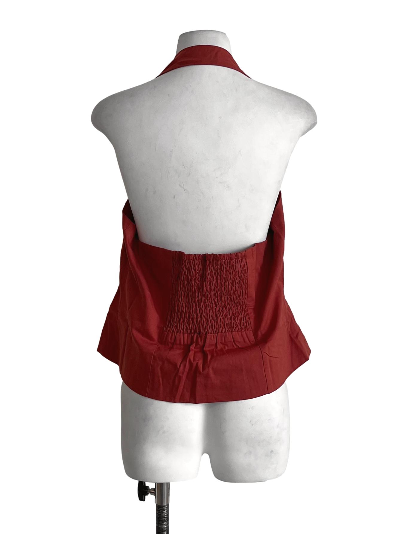 Red Jaime Hook Front Halter Top TTR