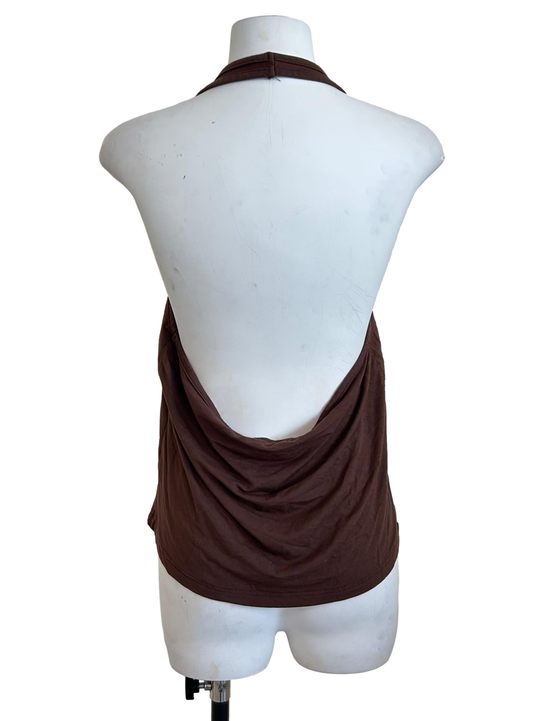 Caramel Brown Scoop Neck Halter Tank TTR