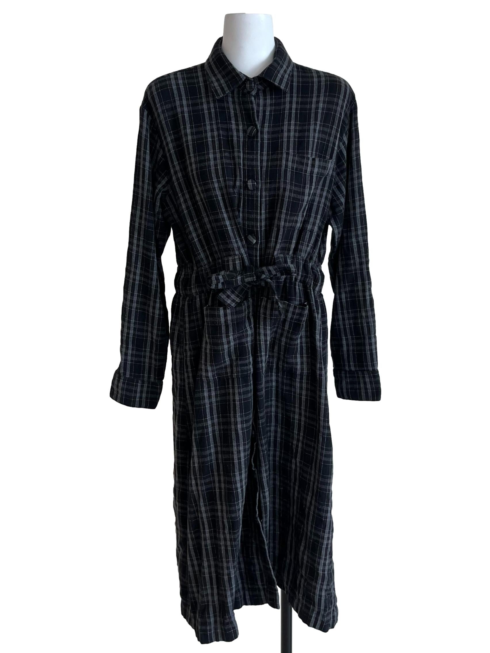 Black Tartan Shirt Dress