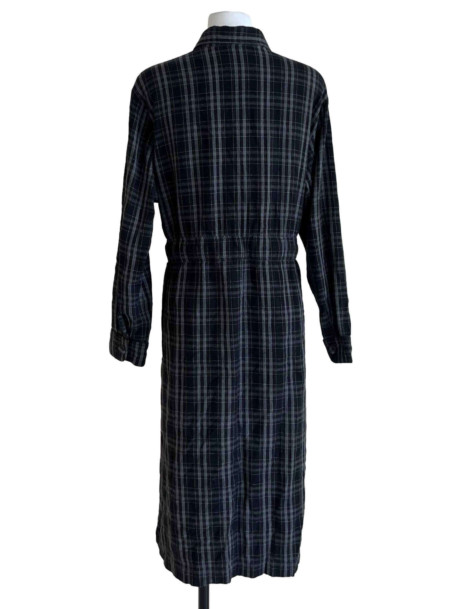 Black Tartan Shirt Dress