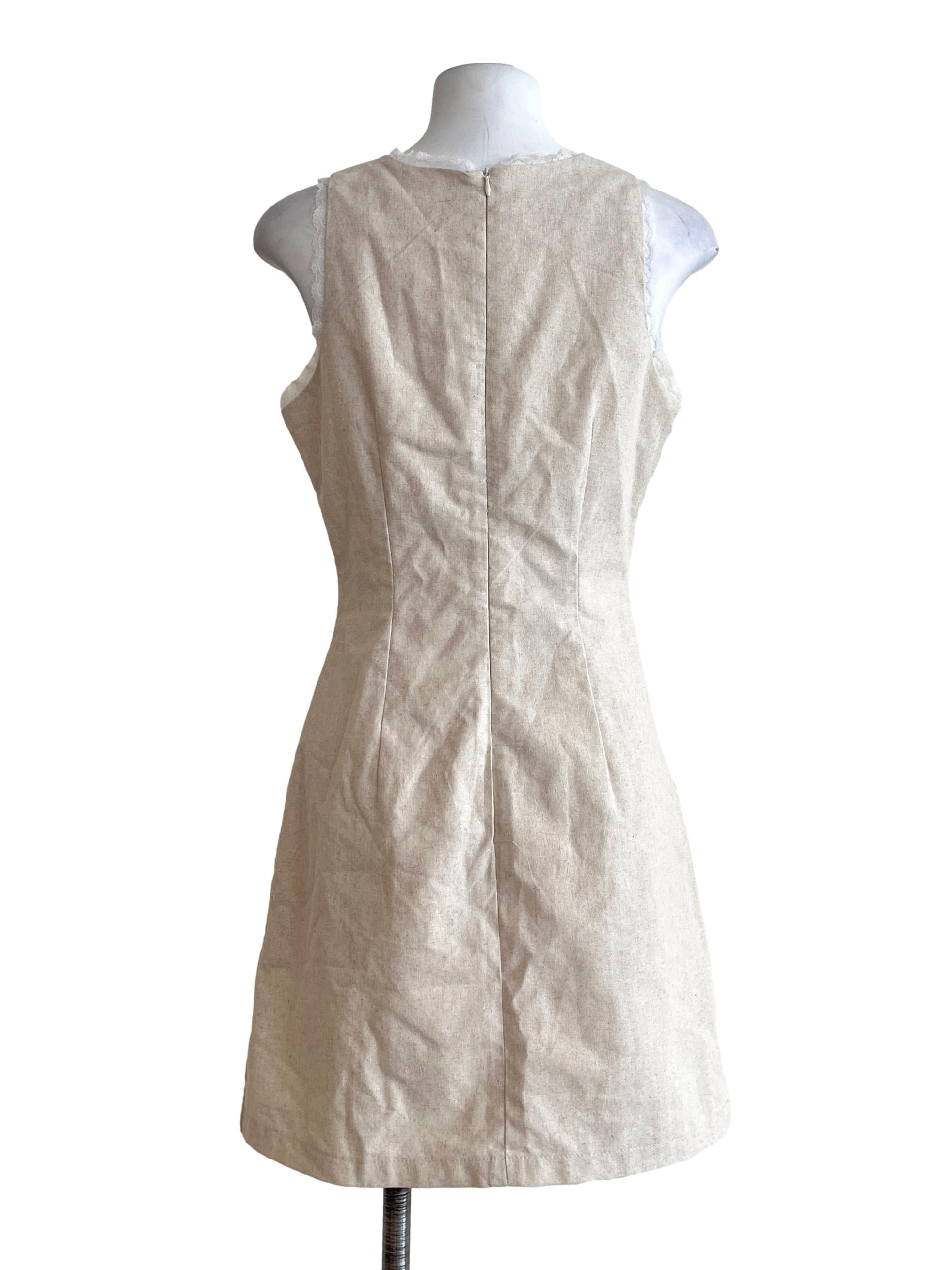 Ivory White V-Neck Slip Dress