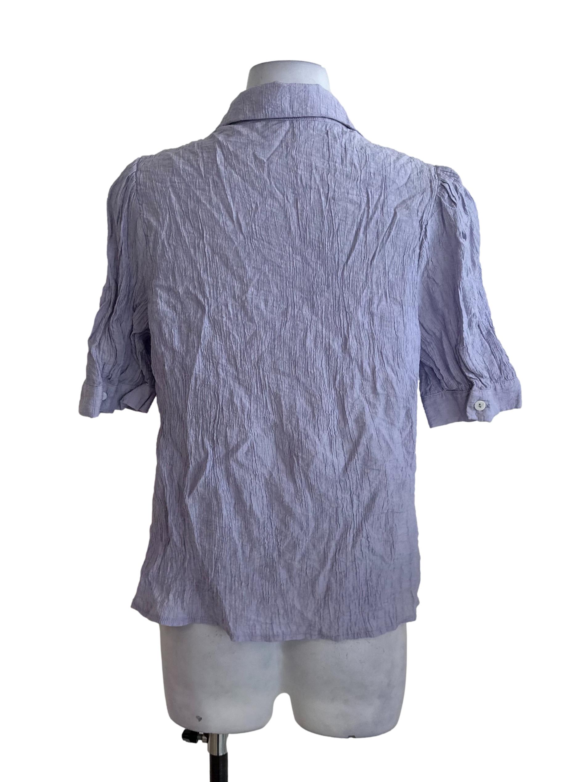 Lilac Purple Textured Collar Top
