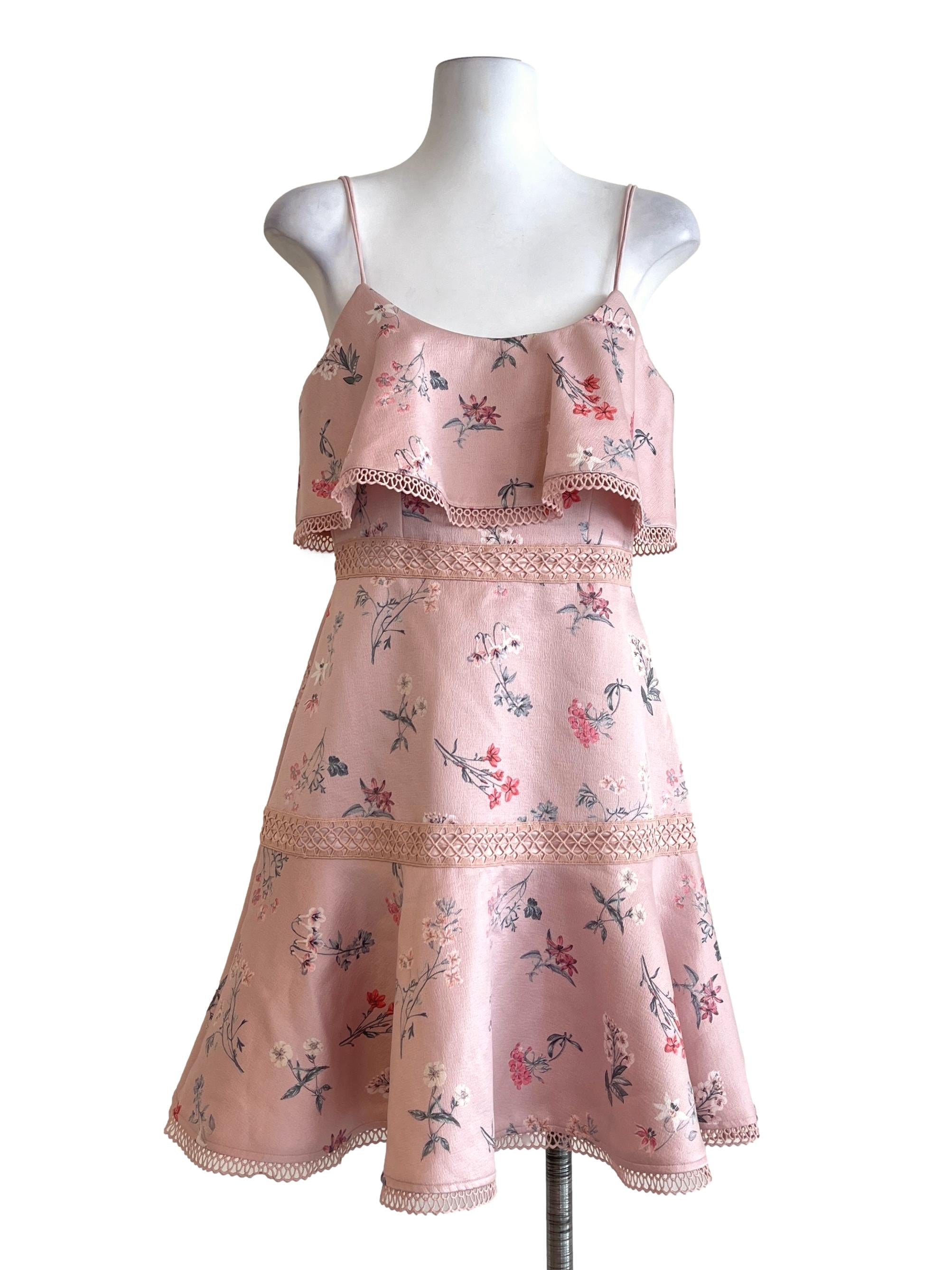 Punch Pink Spaghetti A-Line Dress