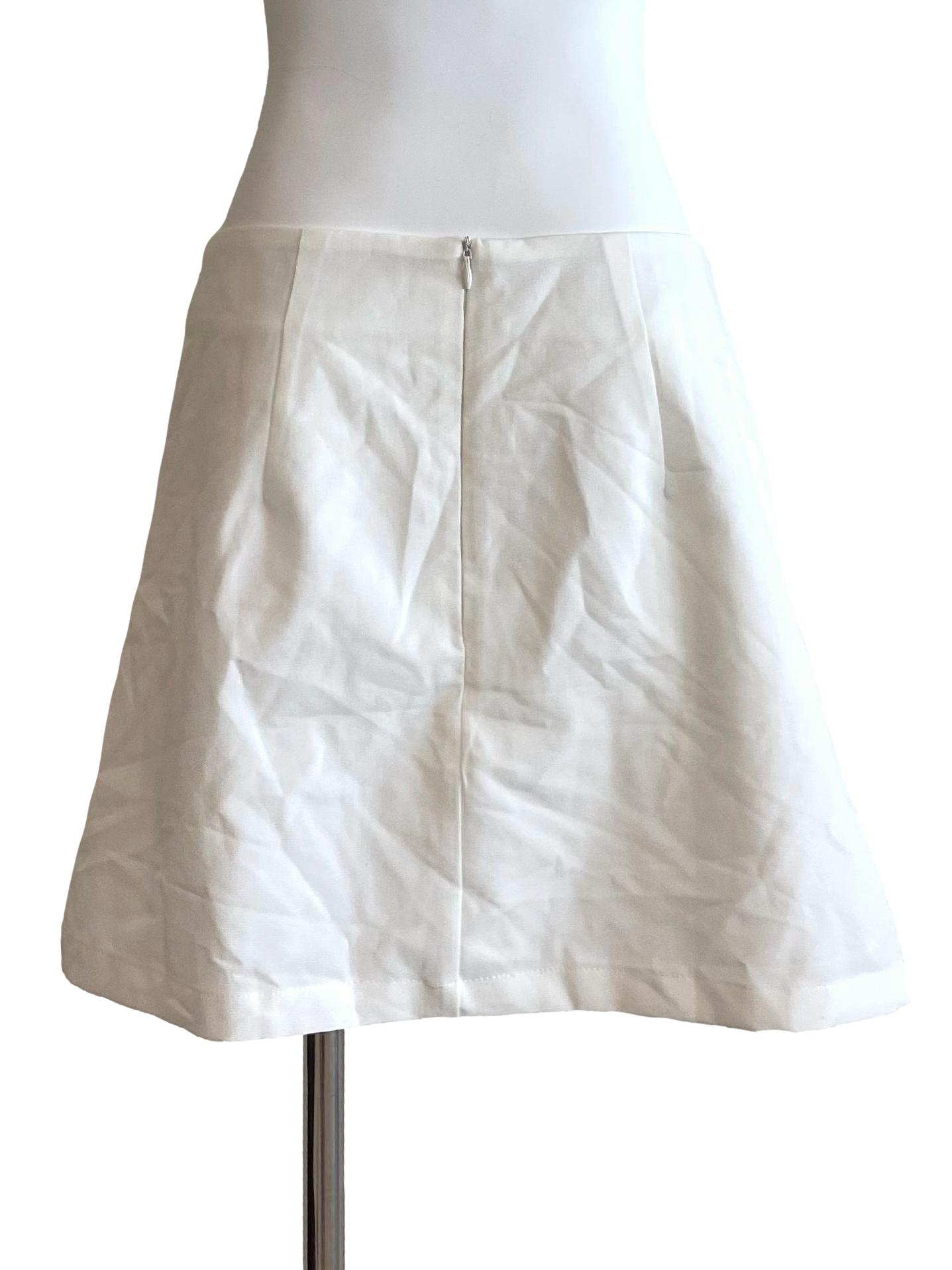 White Draped A-Line Skirt TTR