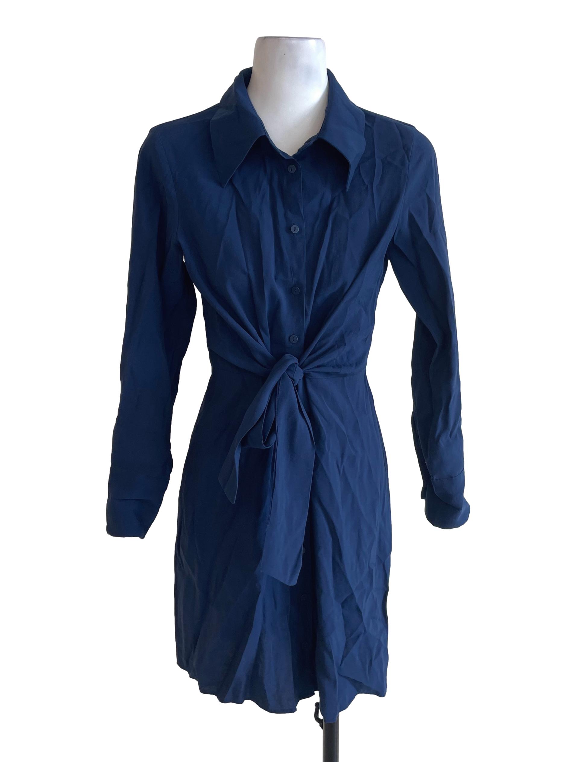 Dark Blue Button Up Dress