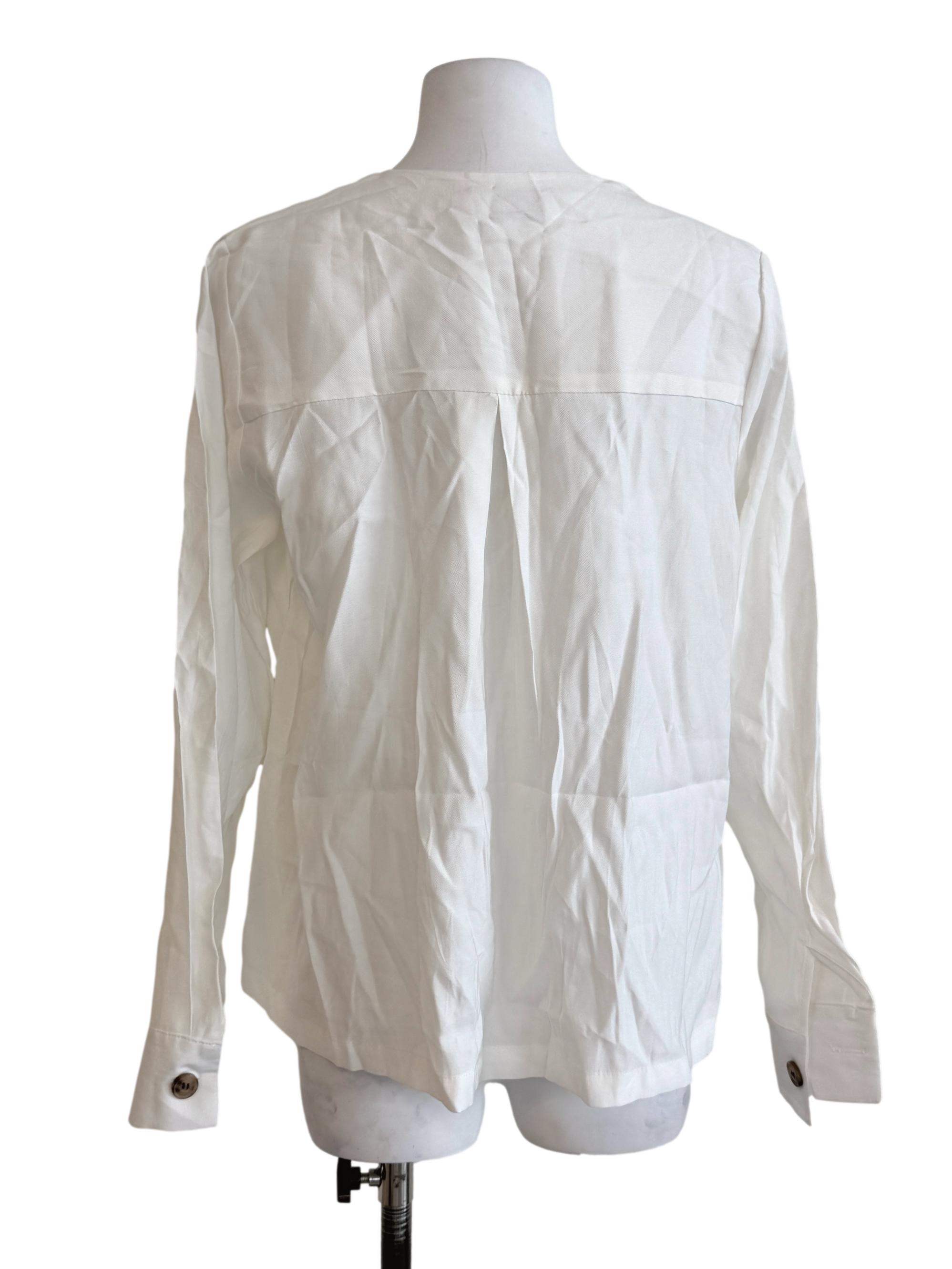Pearl White V-Neck Top TEM