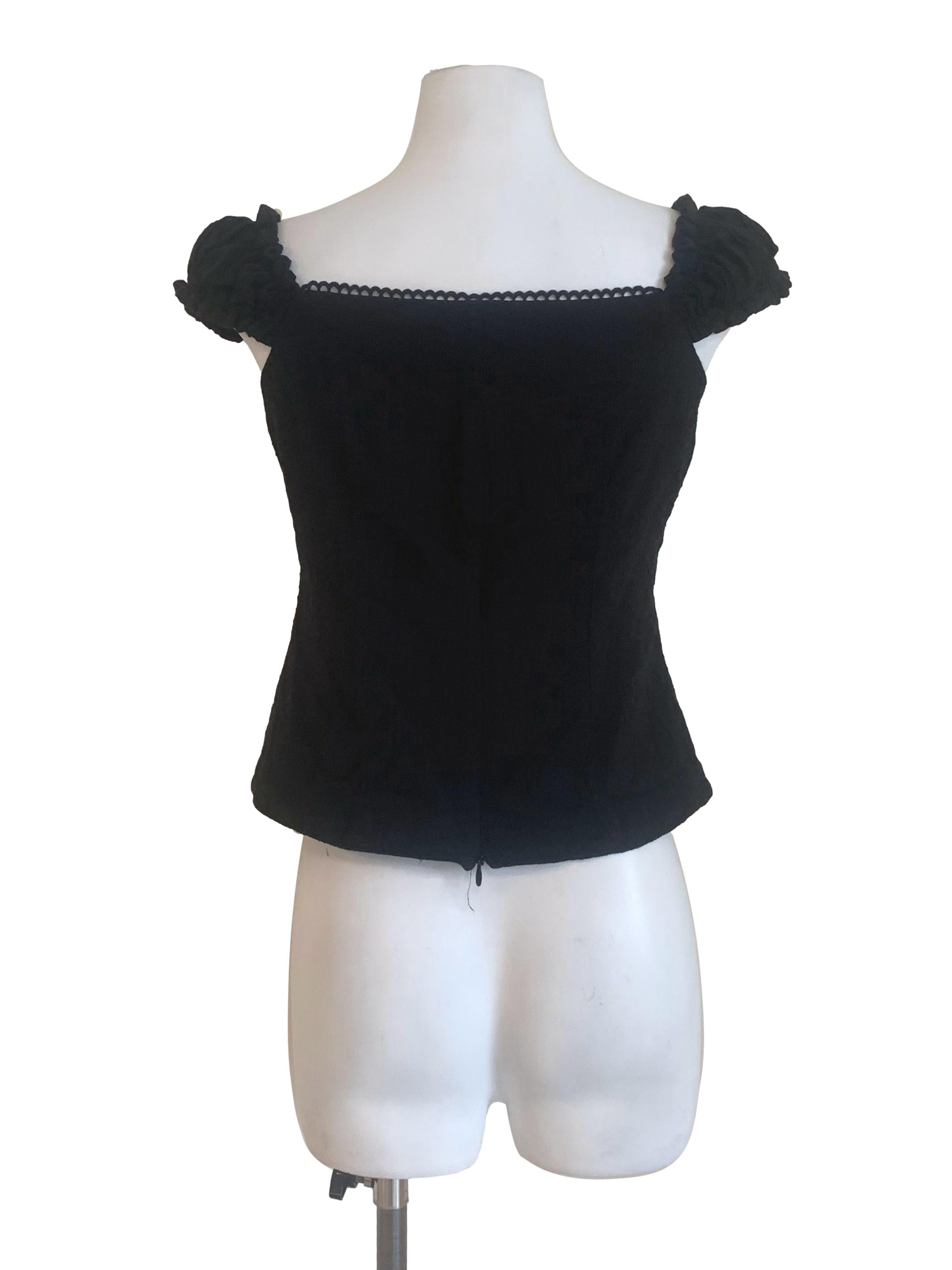 Midnight Black Peplum Top
