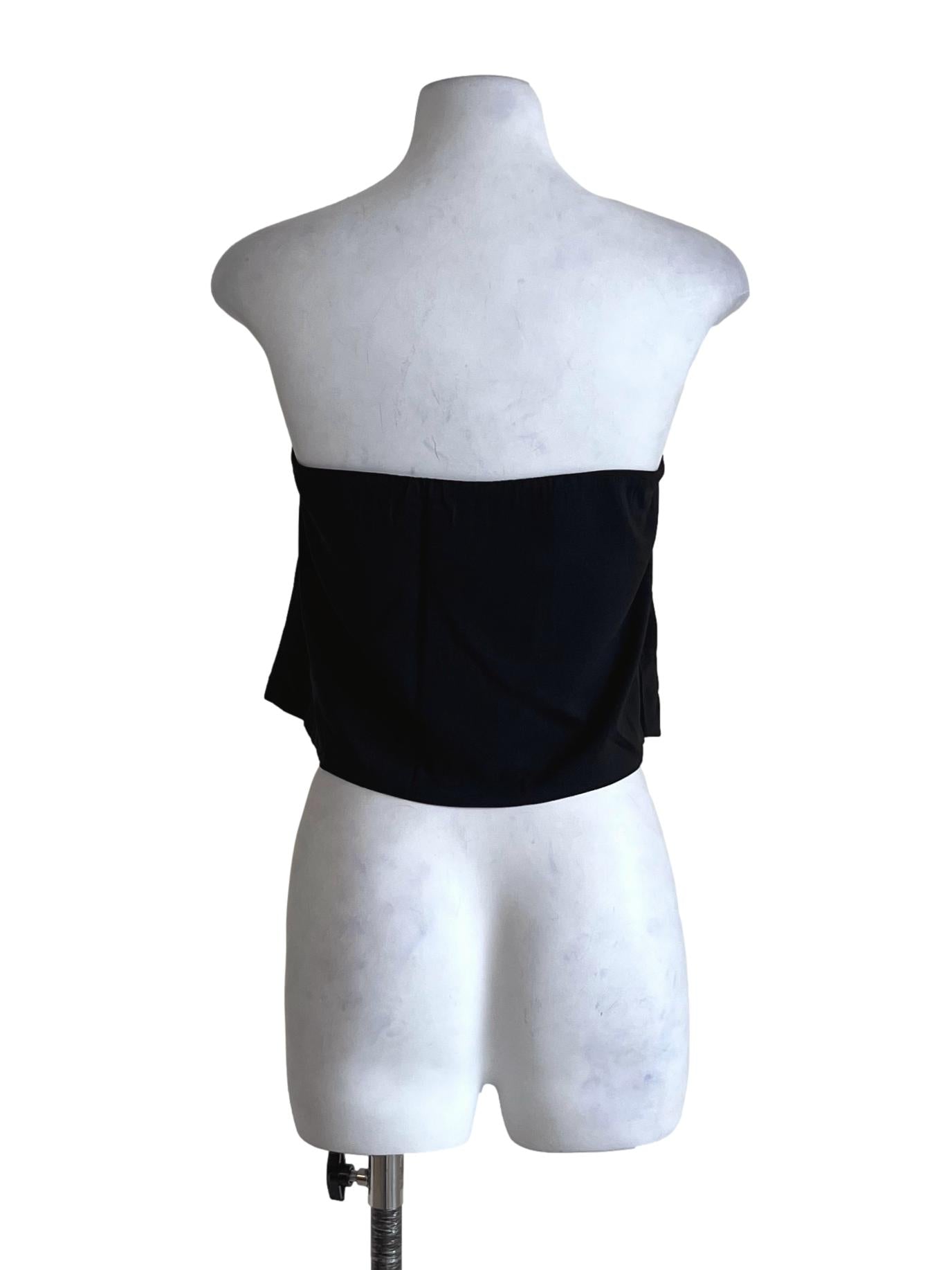 Black Ashlyn Tie Front Tube Padded Top TTR