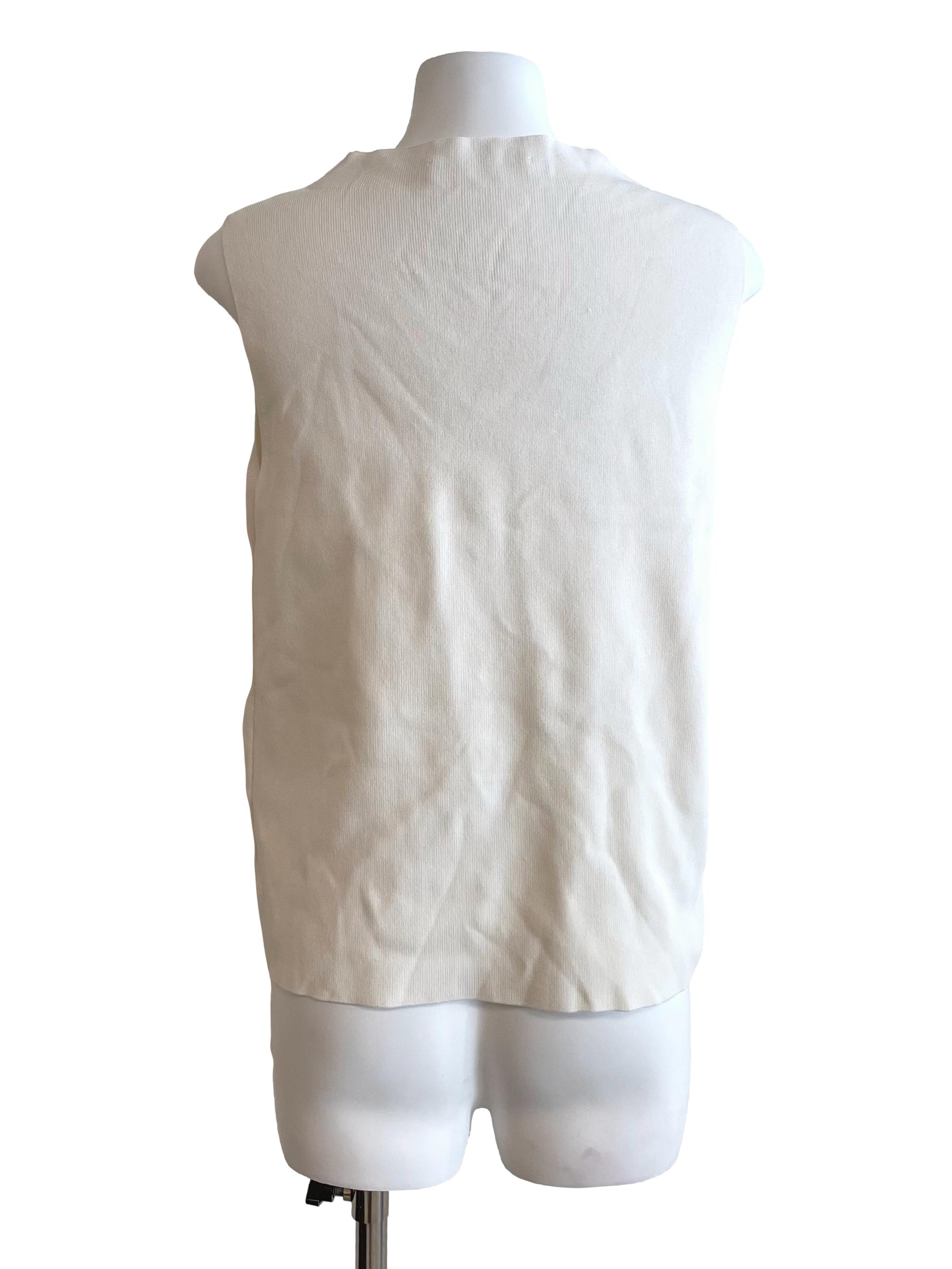 White Mid Neck Knit Top LB