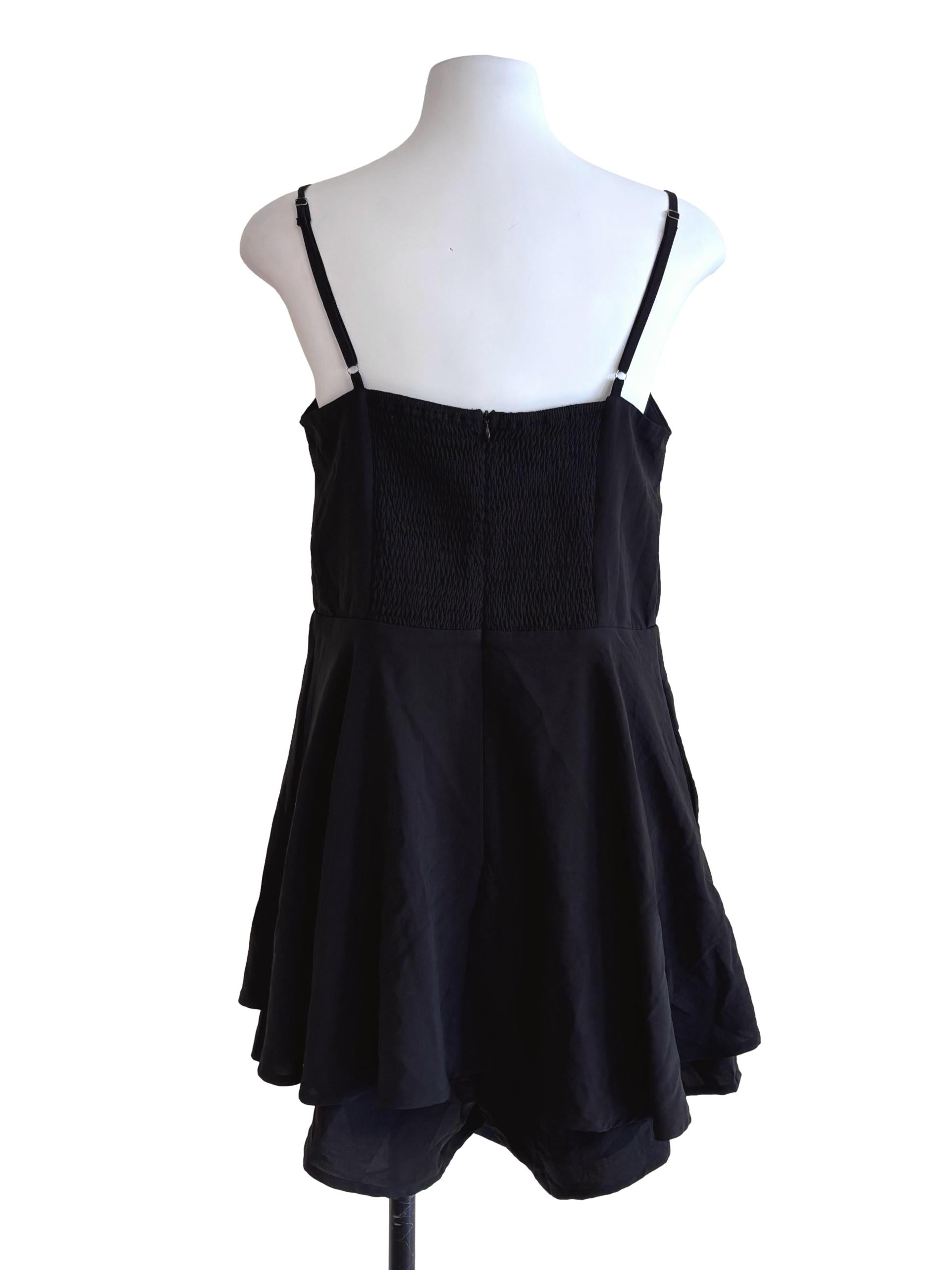 Onyx Black Tie Front Mini Dress