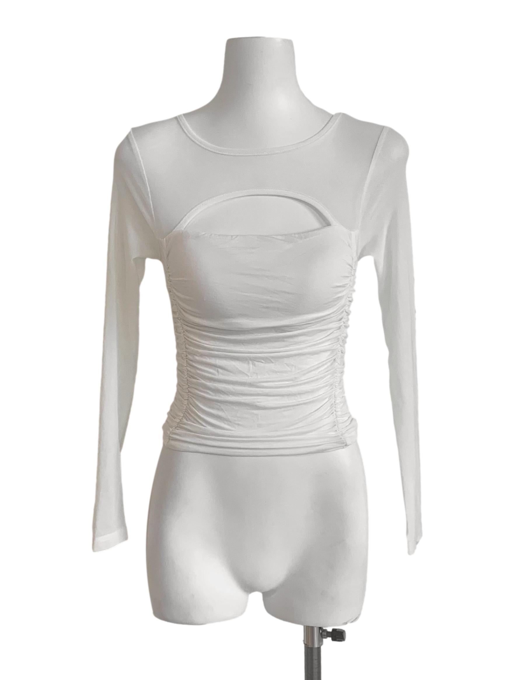 Chiffon White Sheer Sleeves Top