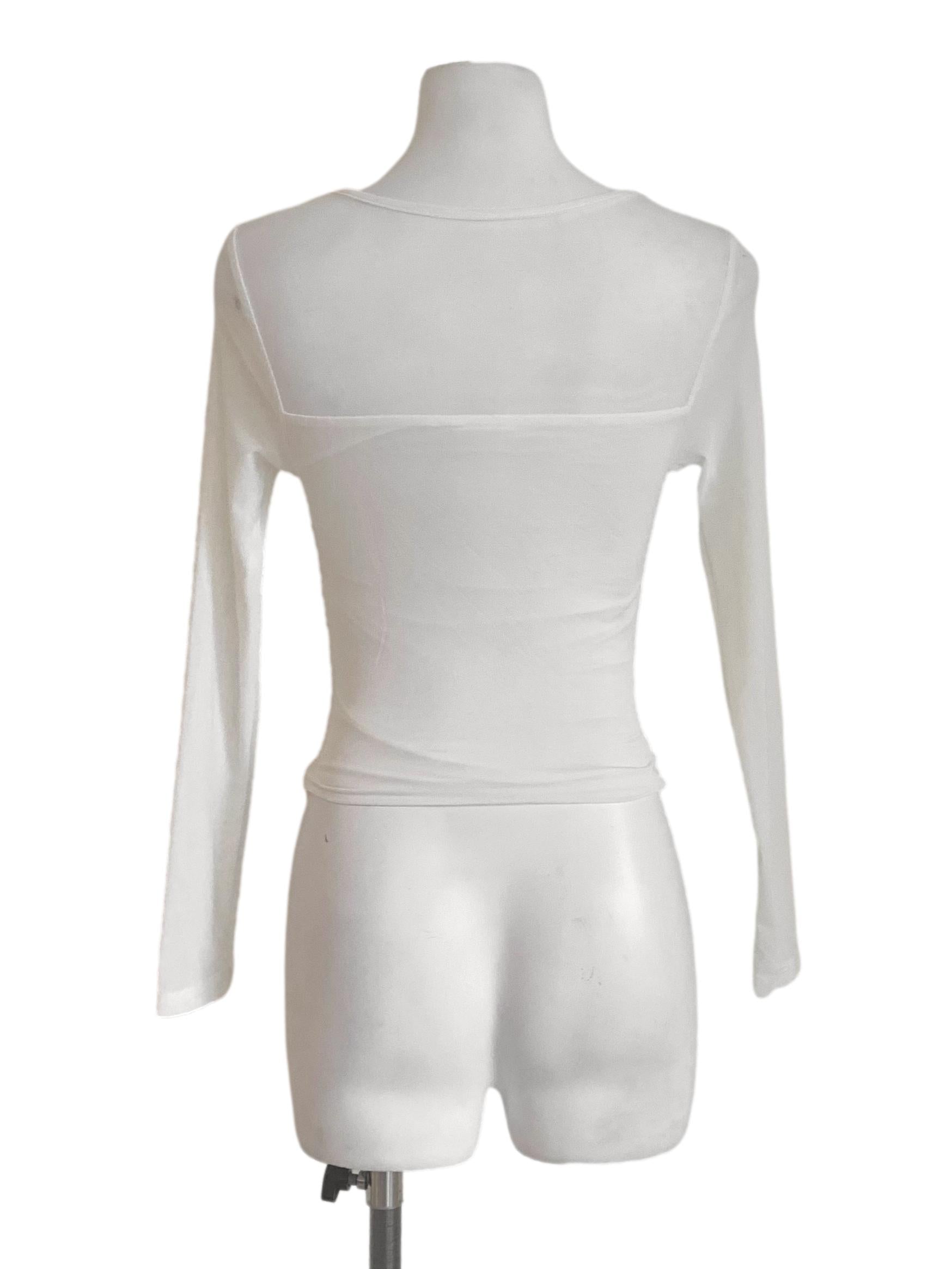 Chiffon White Sheer Sleeves Top