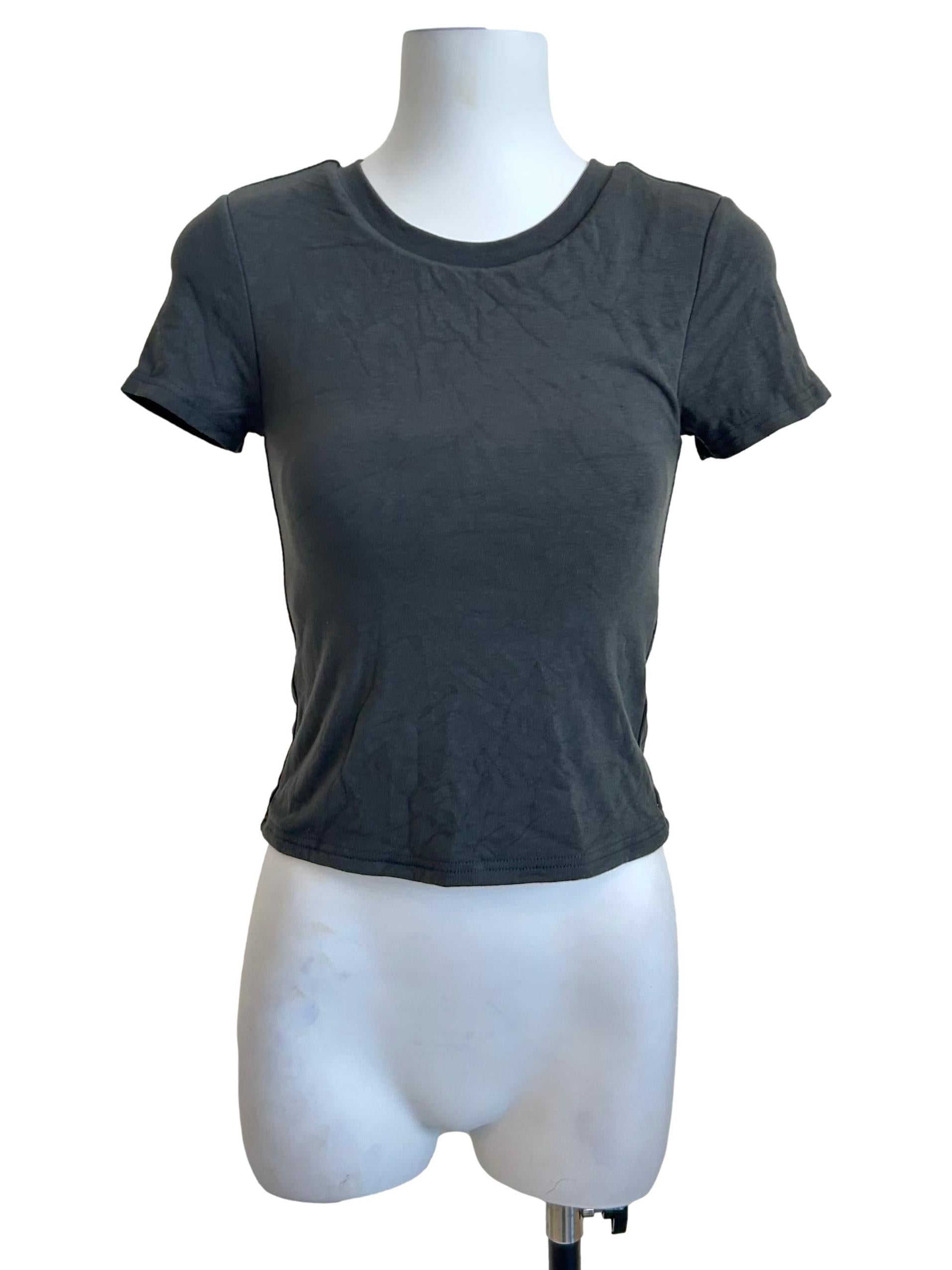 Moss Green Basic Crew Neck Tee