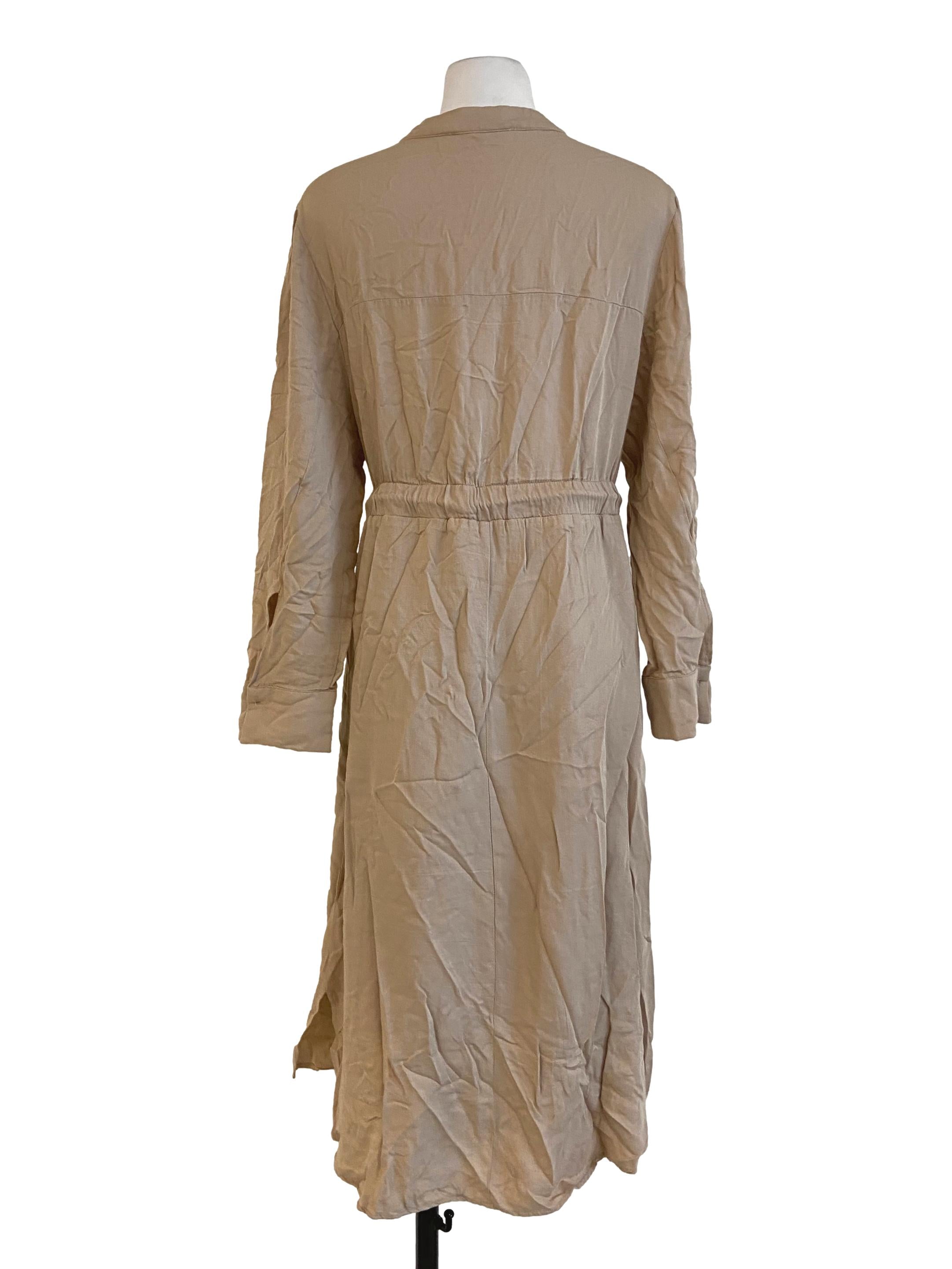 Tortilla Brown V Neck A-Line Dress