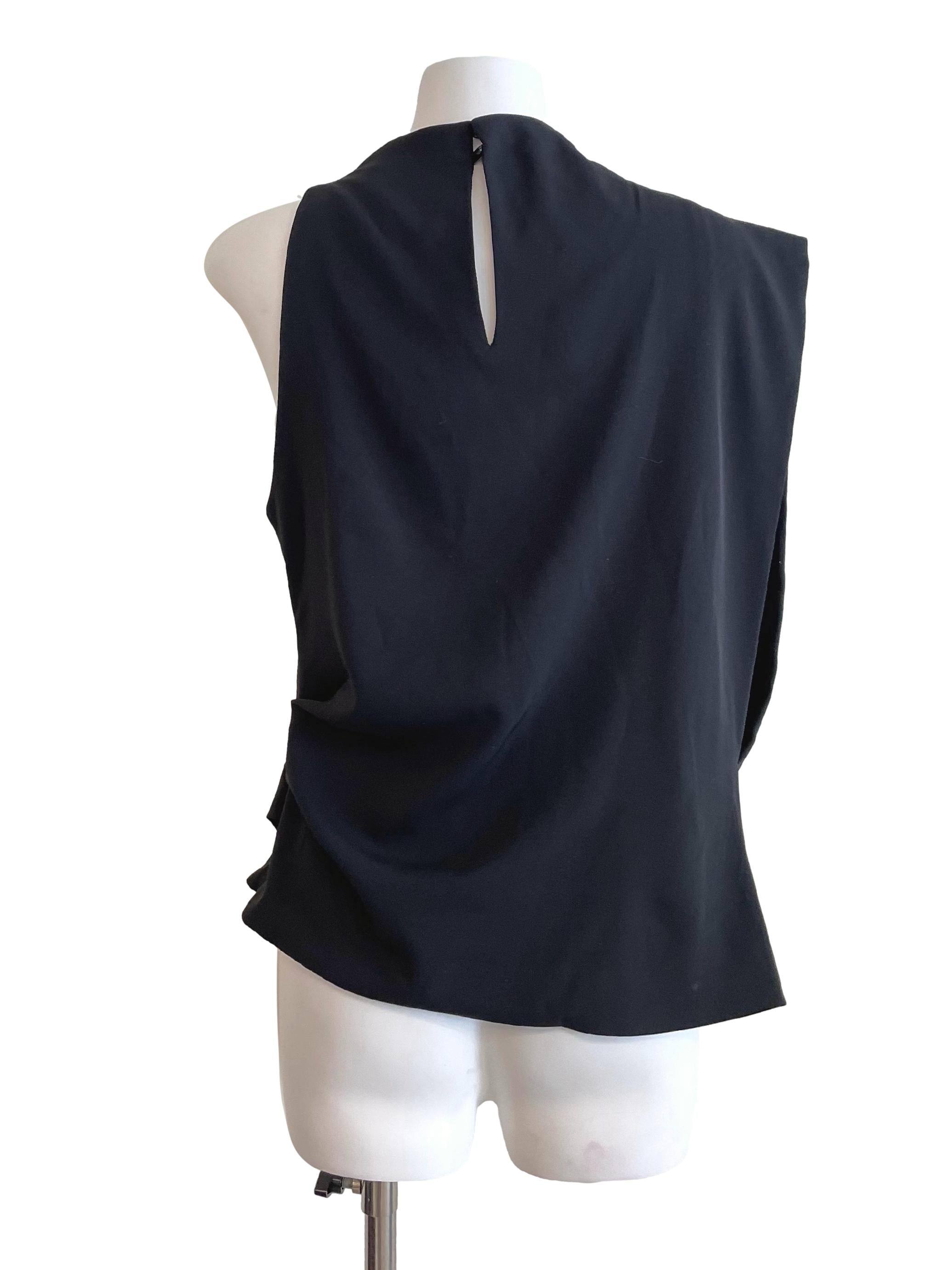 Charcoal Draped Sleeveless Top LB