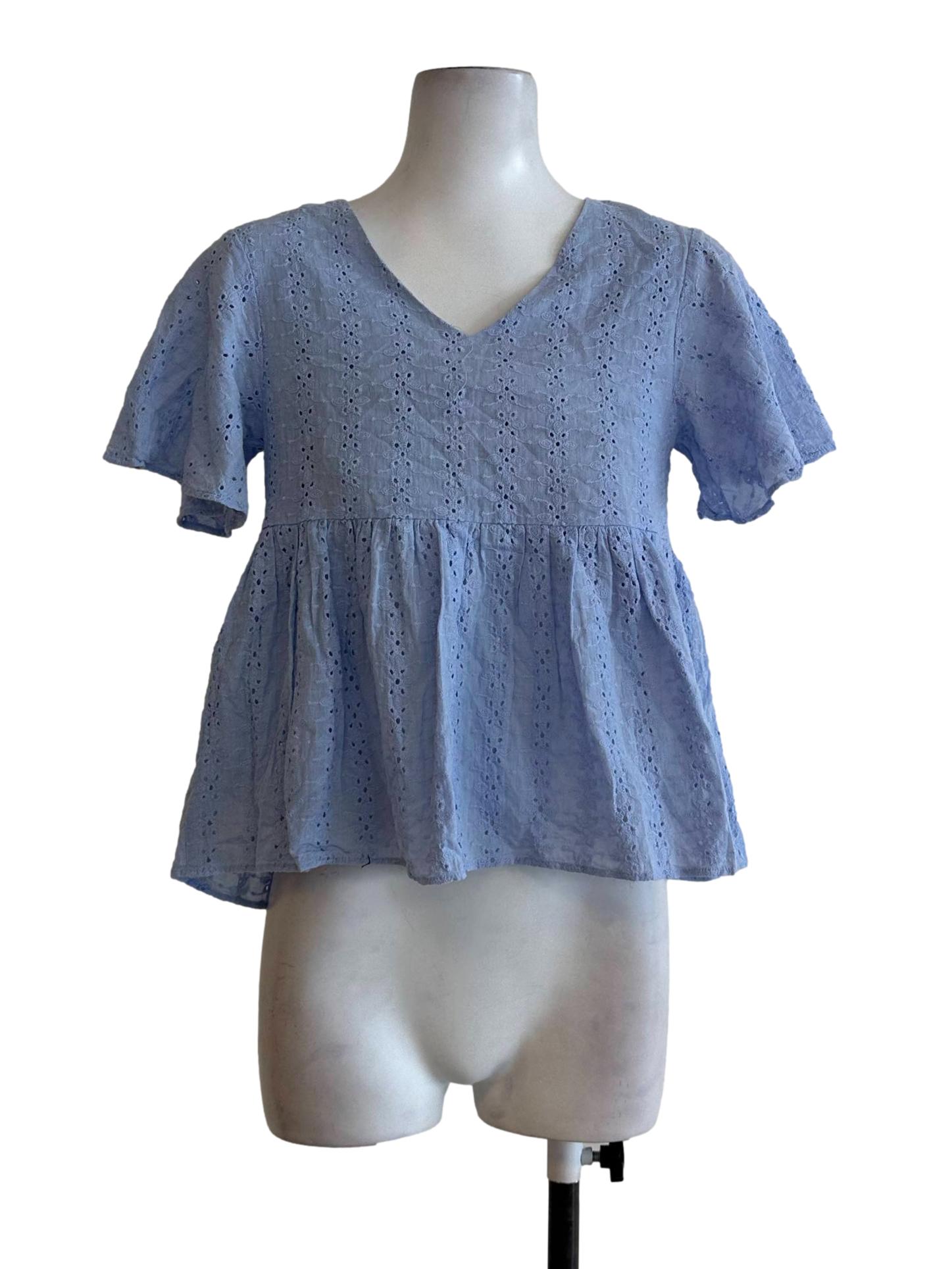 Lilac Purple Embroidered Blouses