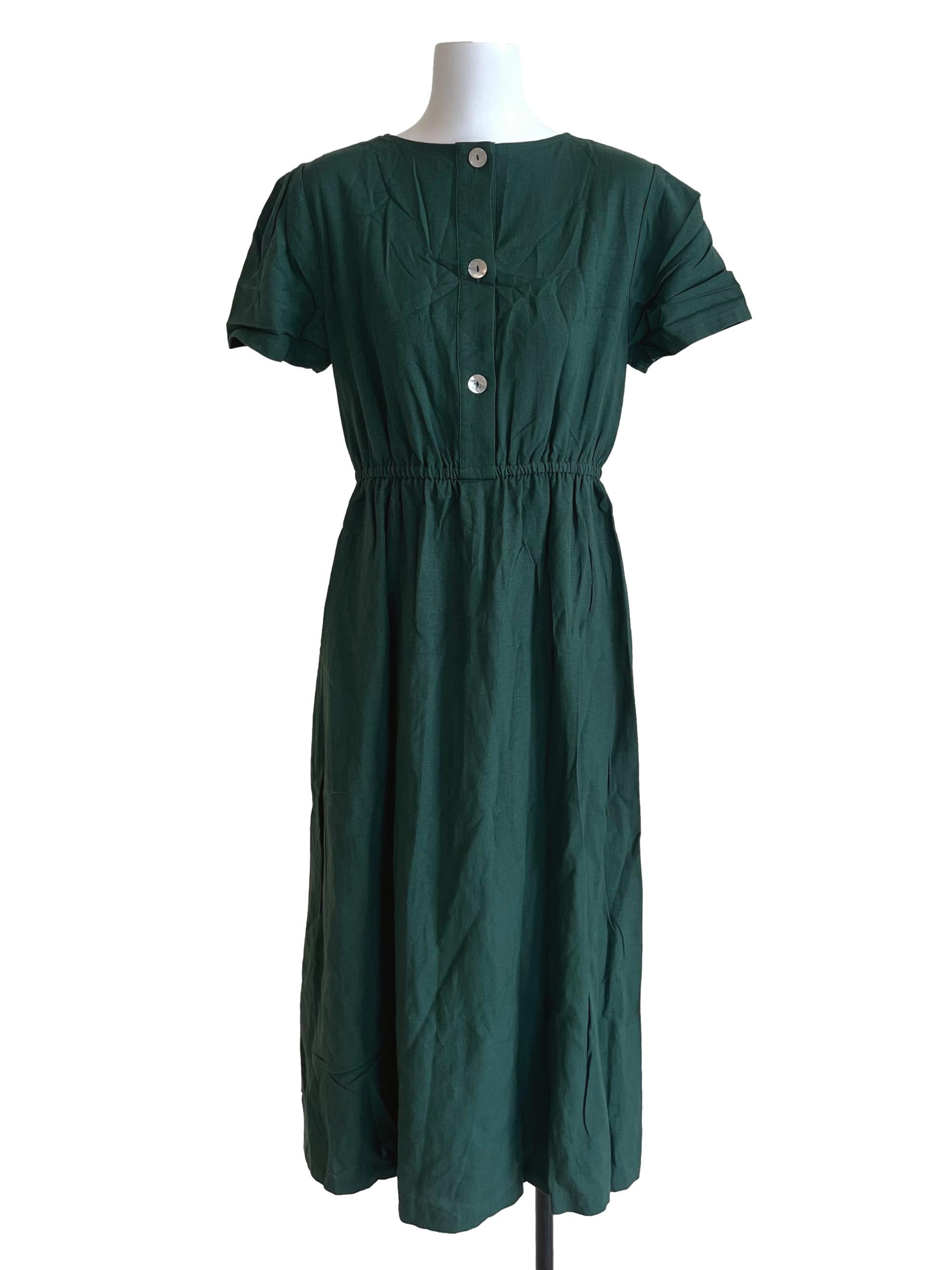 Dark Green Short Sleeve Dress