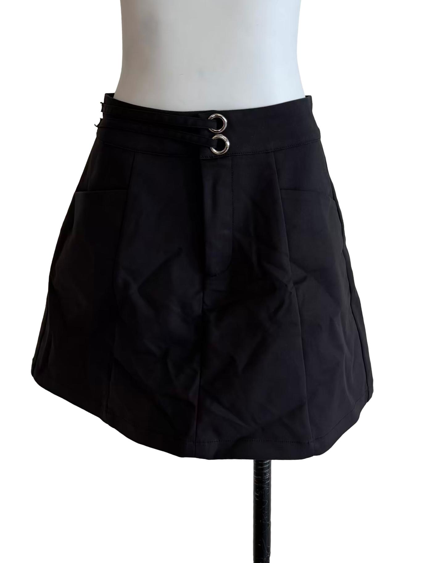 Jade Black Mini Skirt