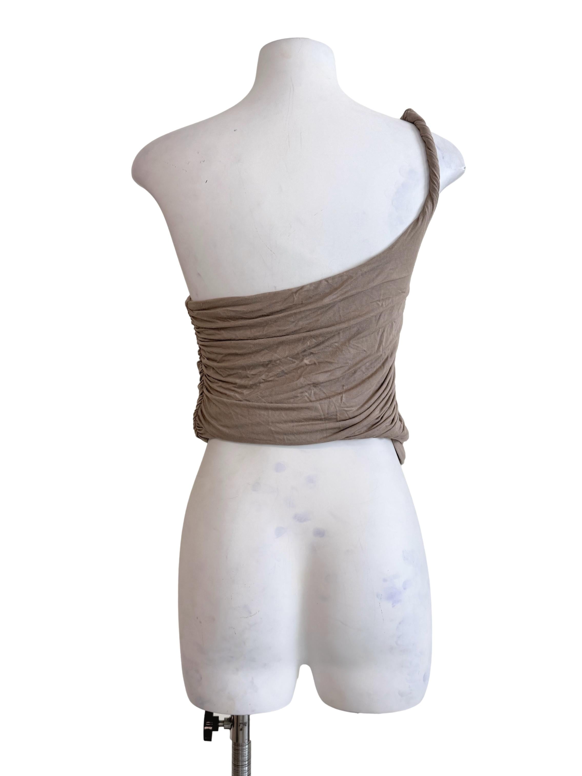 Tortilla Brown Asymmetric Neckline Top