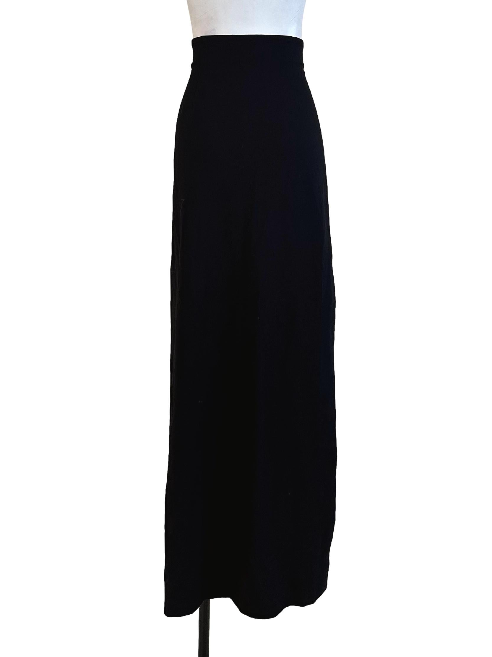 Black Slit Long Skirt LB
