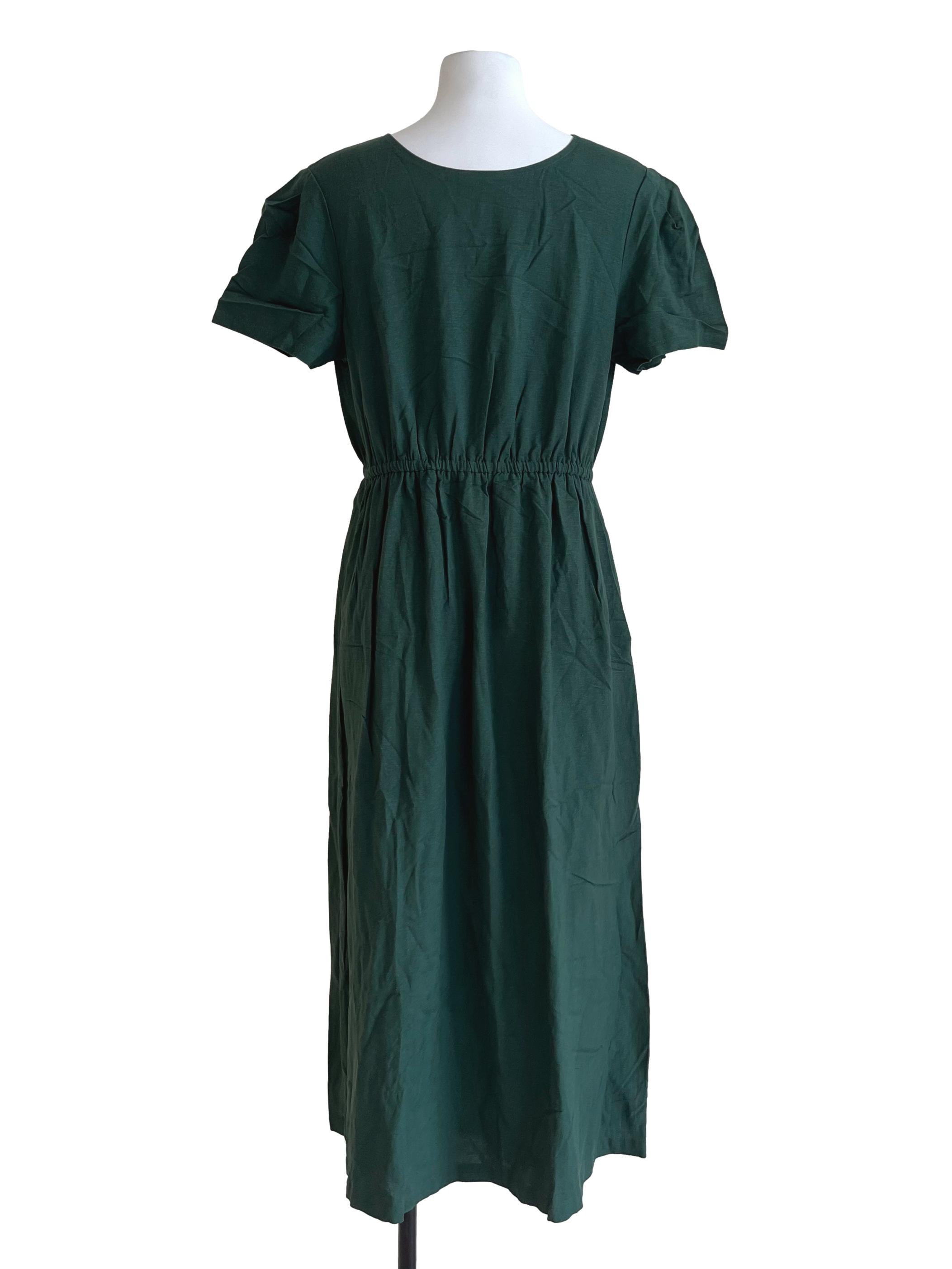 Dark Green Short Sleeve Dress