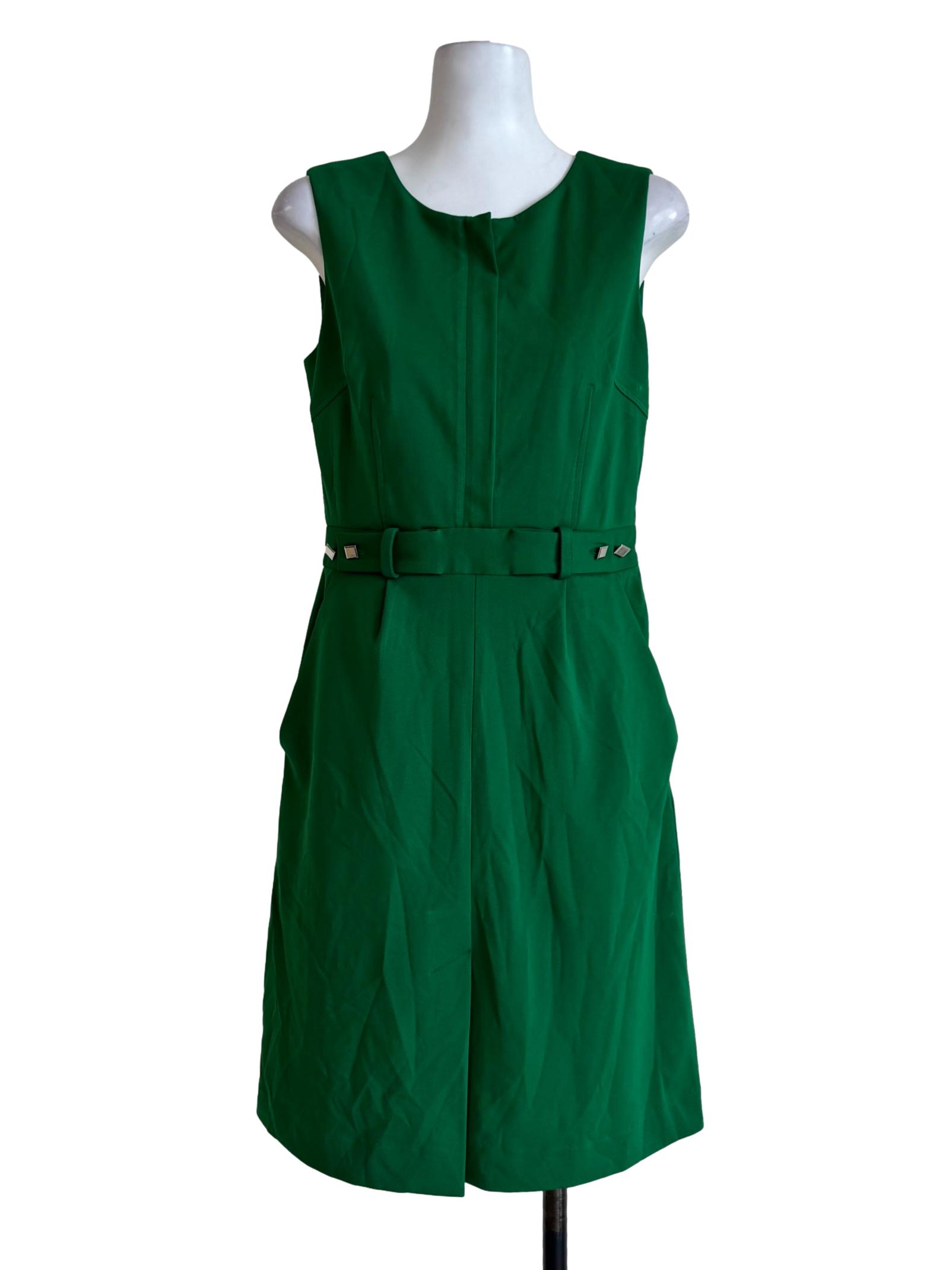 Froggy Green Round Neck Empire Dress