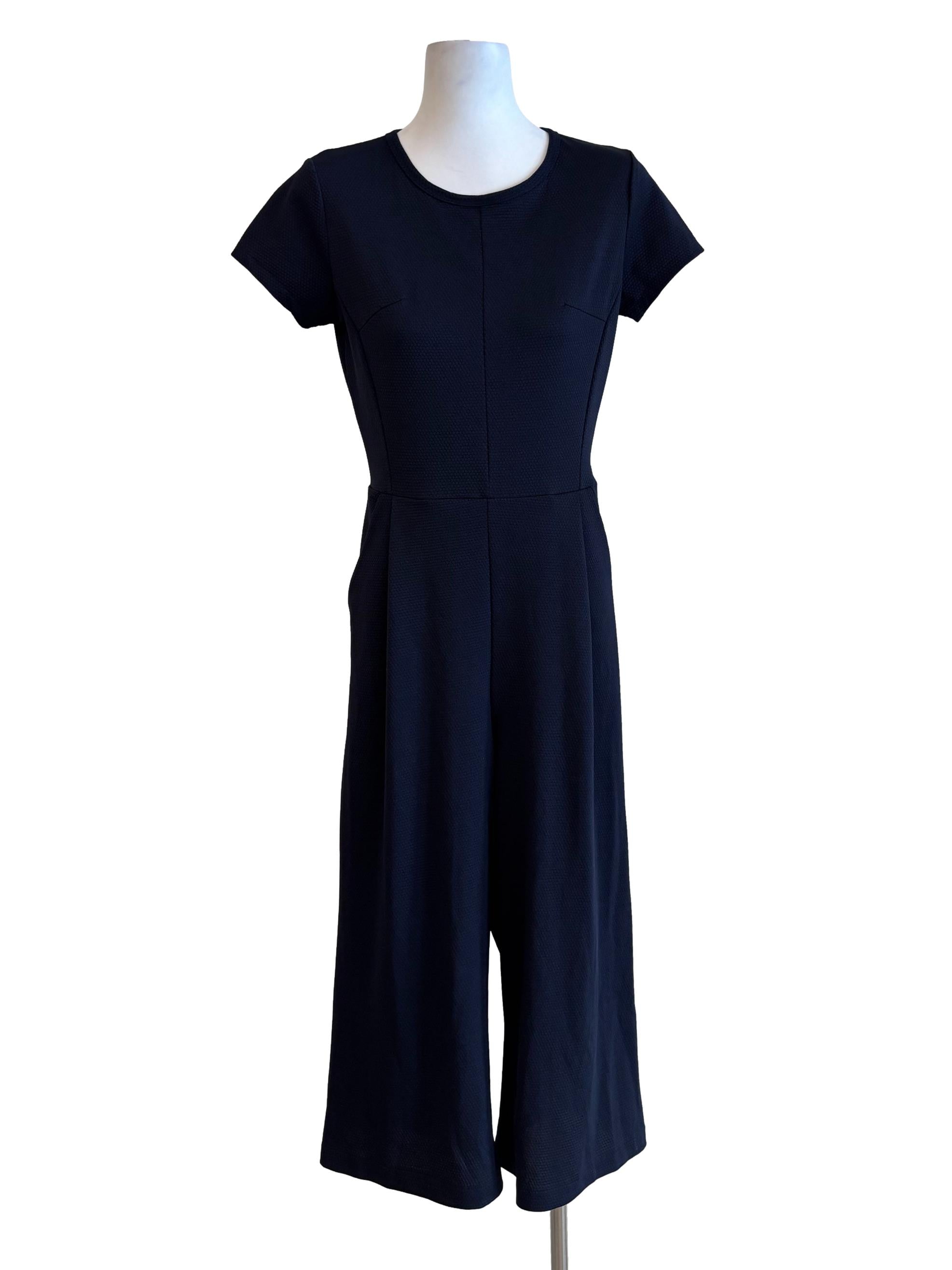 Navy Blue Short Sleeve Jumpsuit