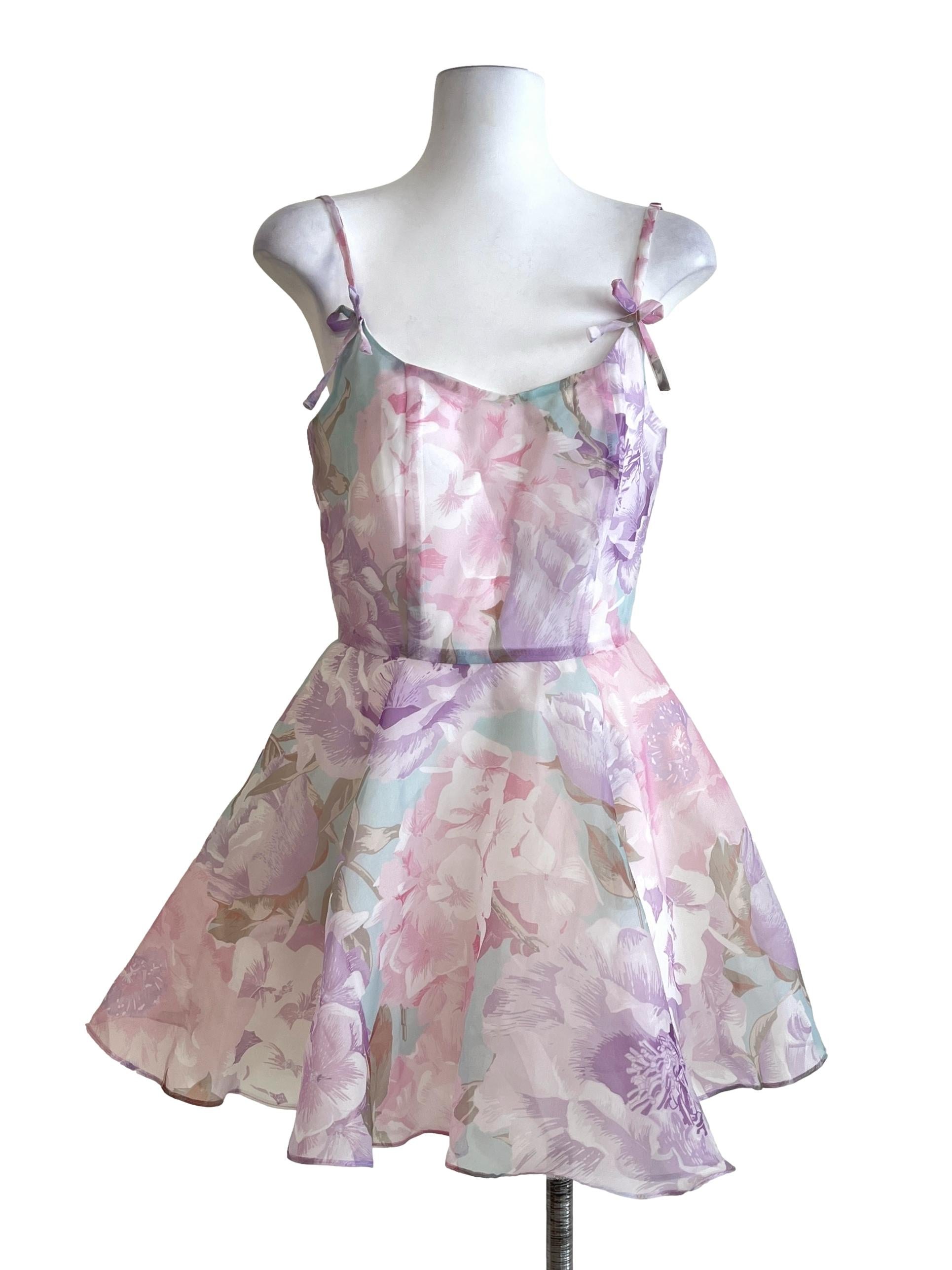 Lilac Purple Spaghetti A-Line Dress