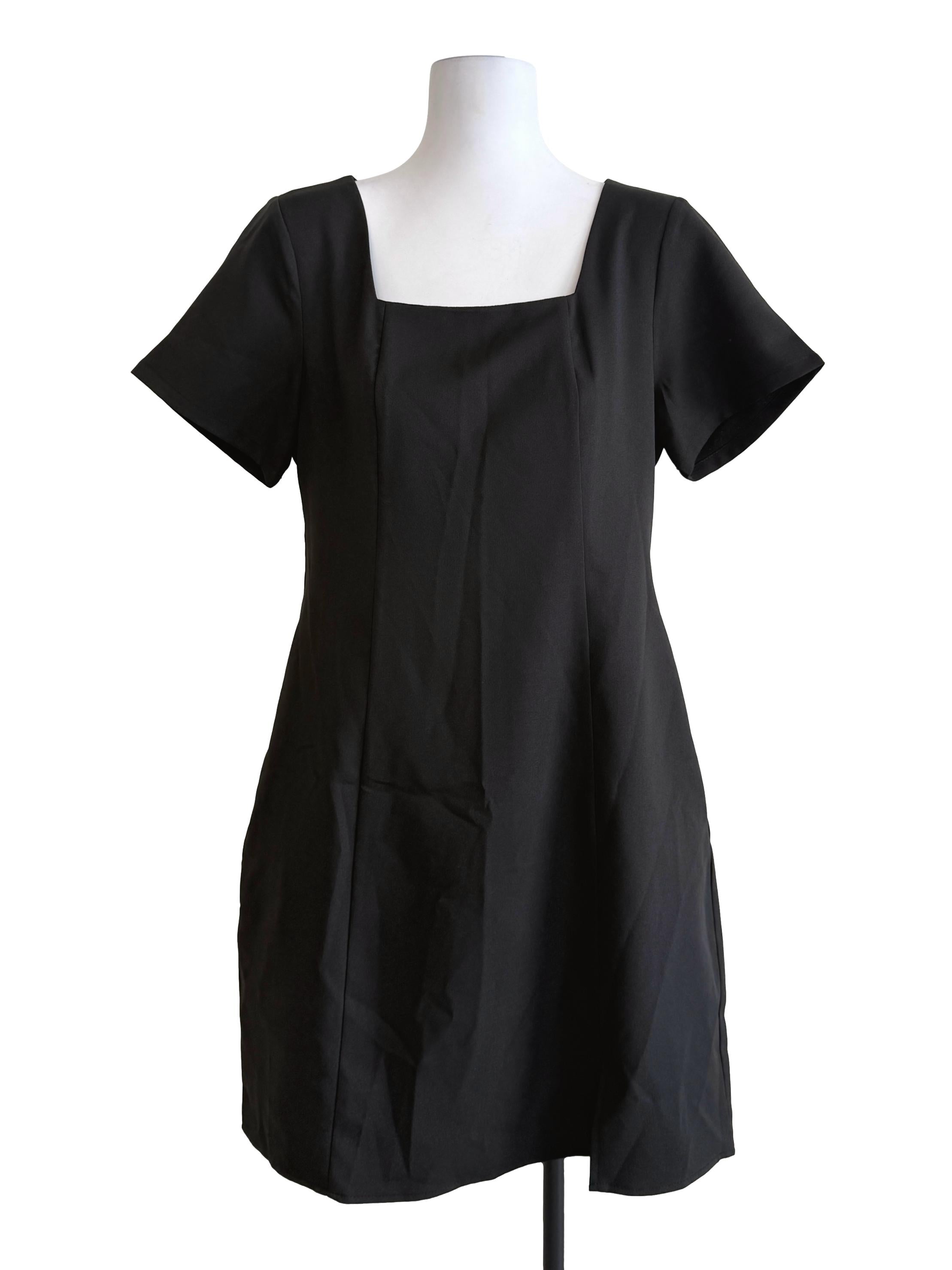 Black Square Neck Dress