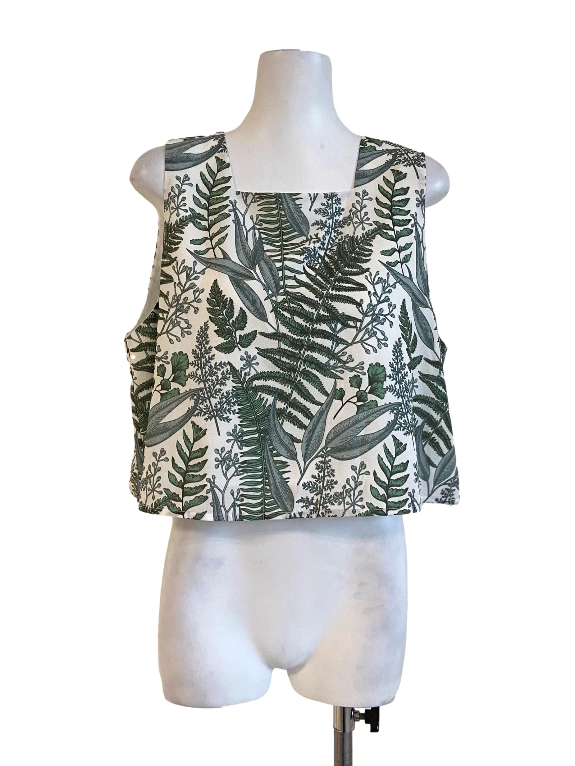 White Sleeveless Floral Top