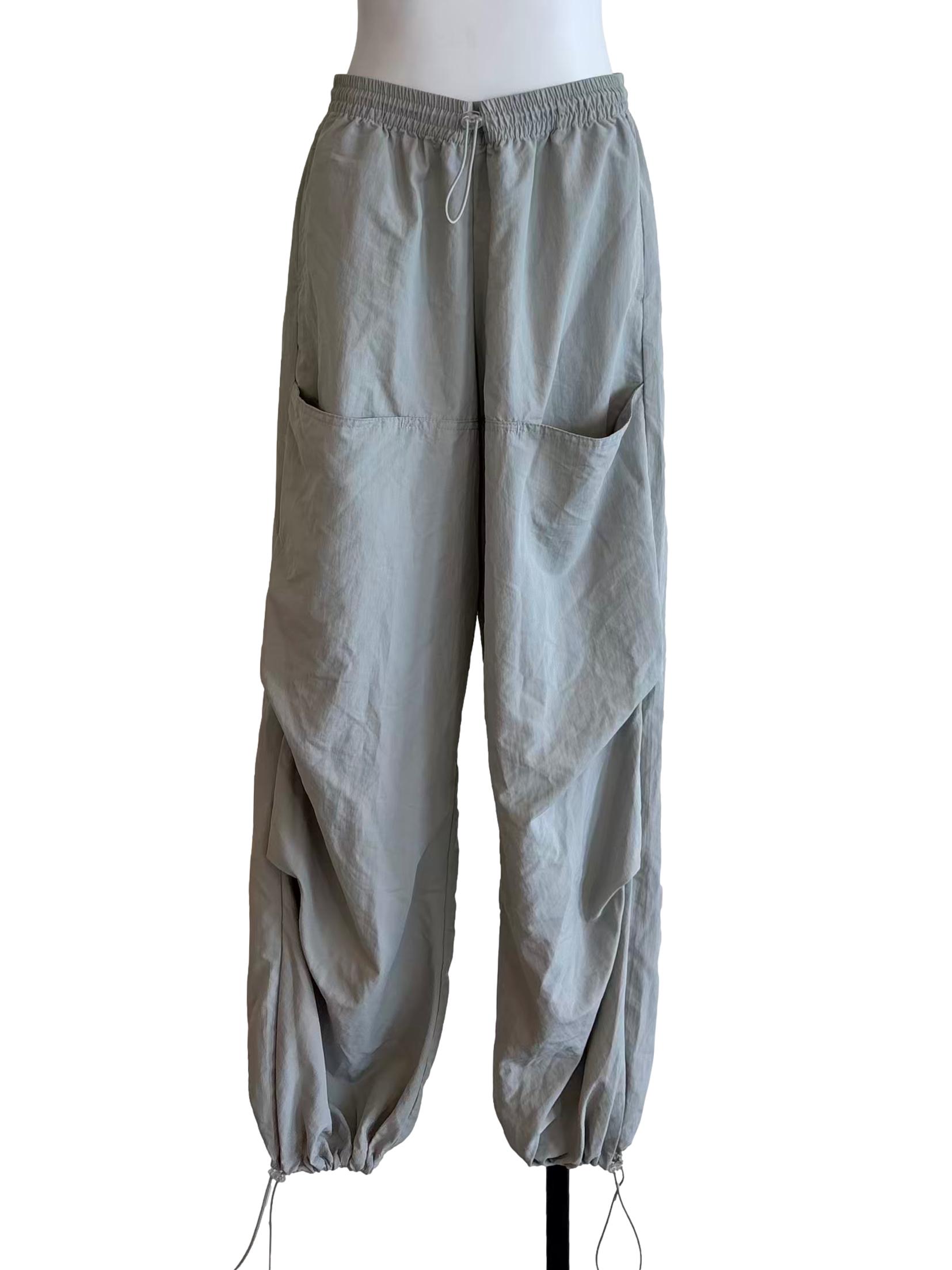Chrome Grey Nylon Pants