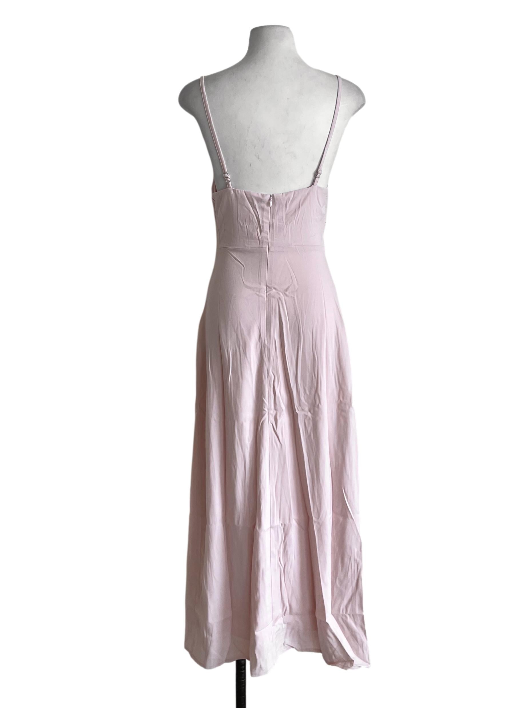 Pink Giana Twist Front Padded Midi Dress TTR