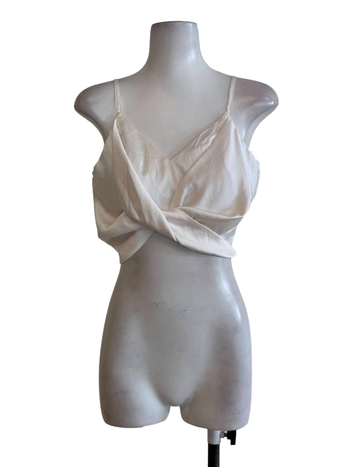 Daisy White Sleeveless Crop Top