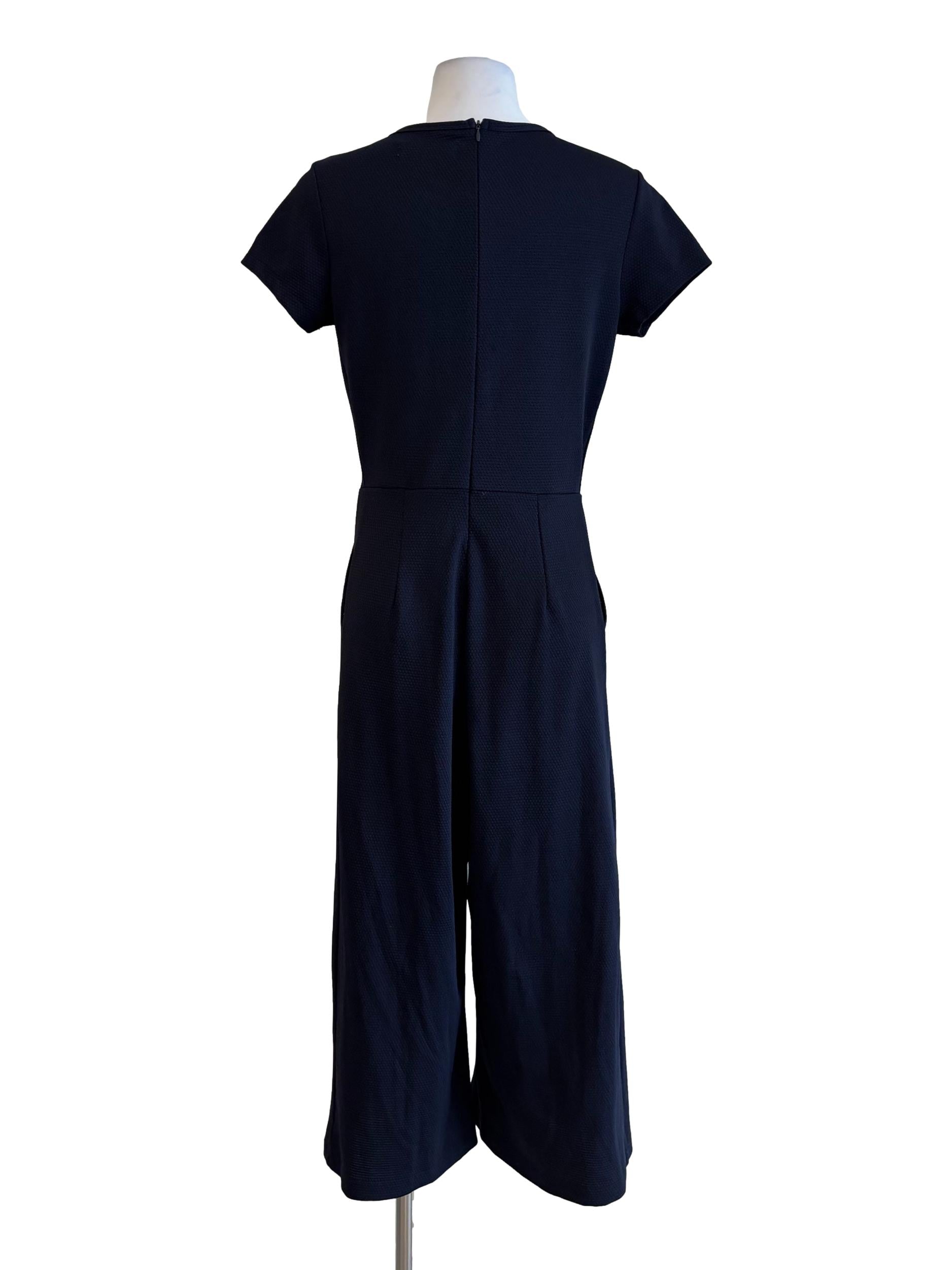 Navy Blue Short Sleeve Jumpsuit