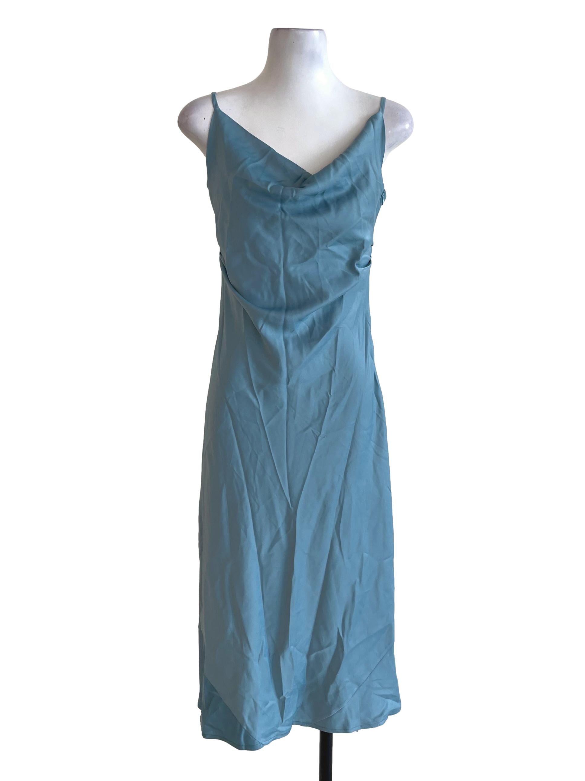 Sky Blue Silky Dress