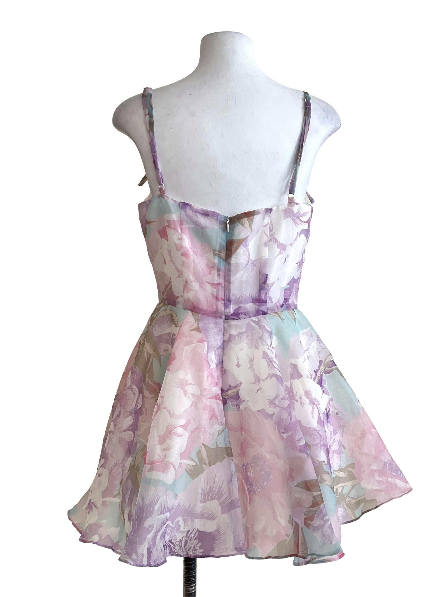 Lilac Purple Spaghetti A-Line Dress