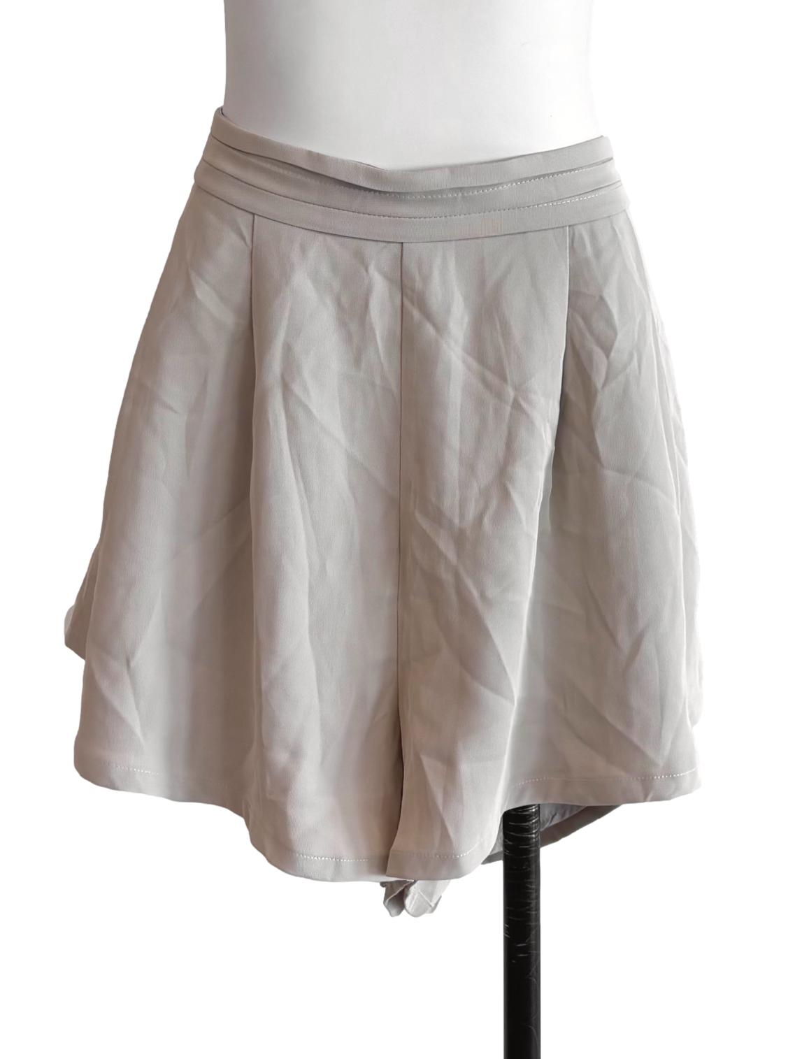 Nude Beige Pleated Shorts