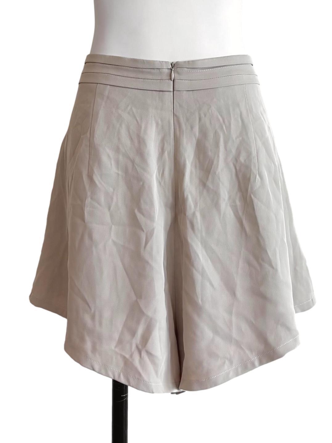 Nude Beige Pleated Shorts