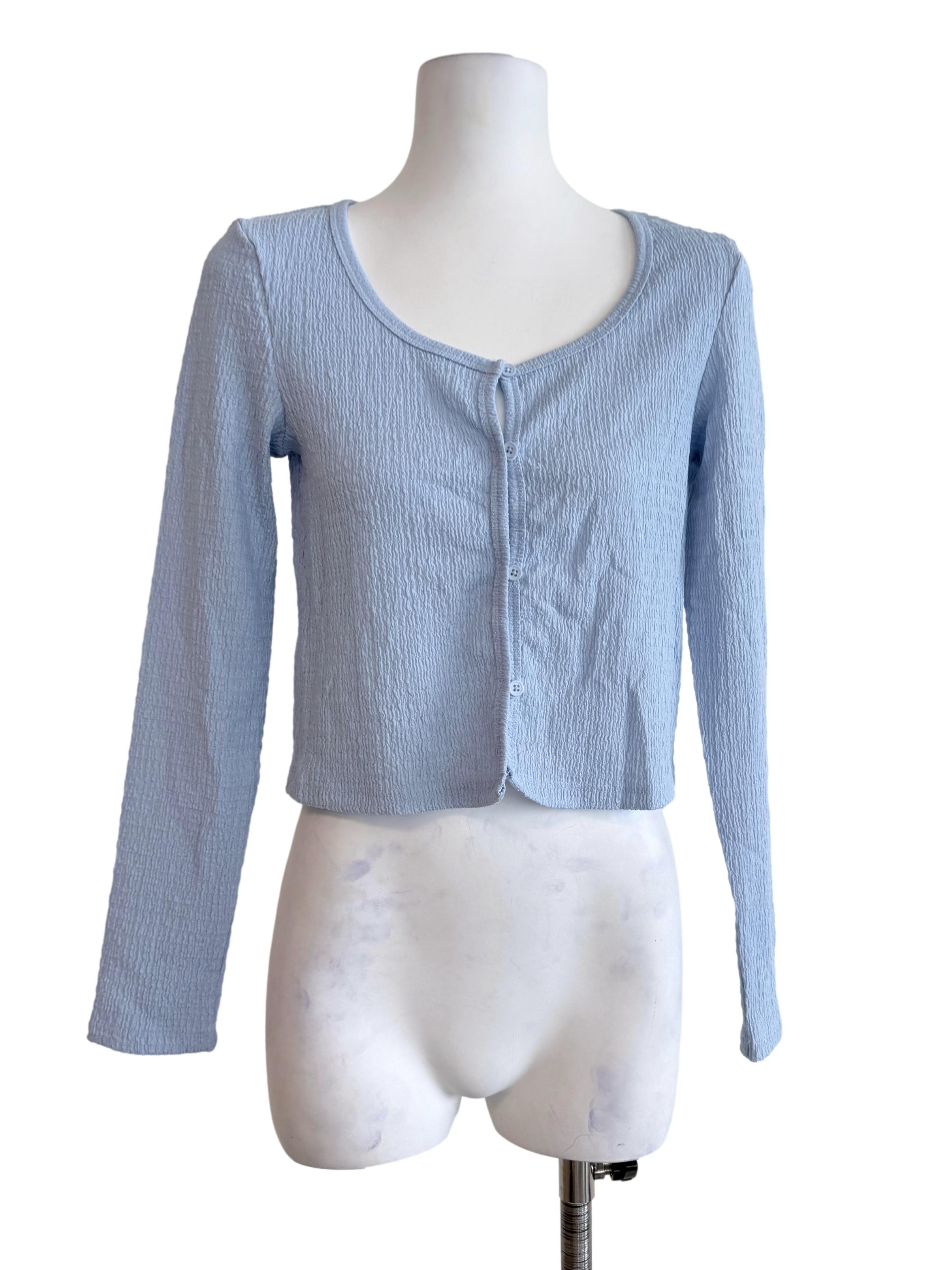 Sky Blue Long Sleeves Top