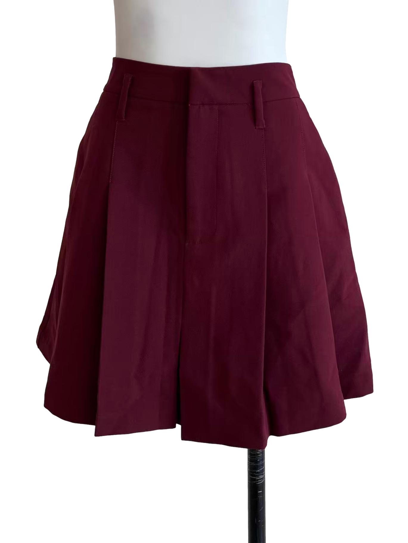 Maroon Mini Tennis Skirt